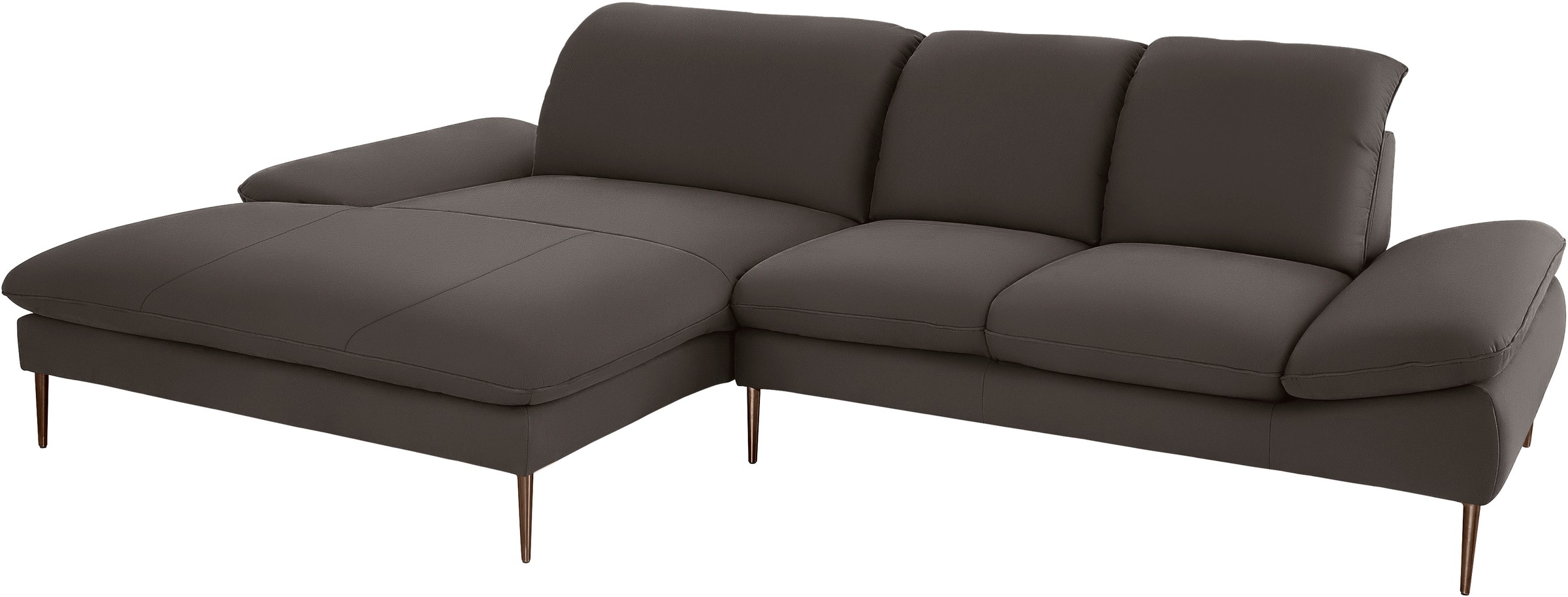W.SCHILLIG Ecksofa »enjoy&MORE, Designsofa, bequem, zeitlos und elegant, L-Form«, Sitztiefenverstellung, Füße bronze pulverbeschichtet, Breite 310 cm
