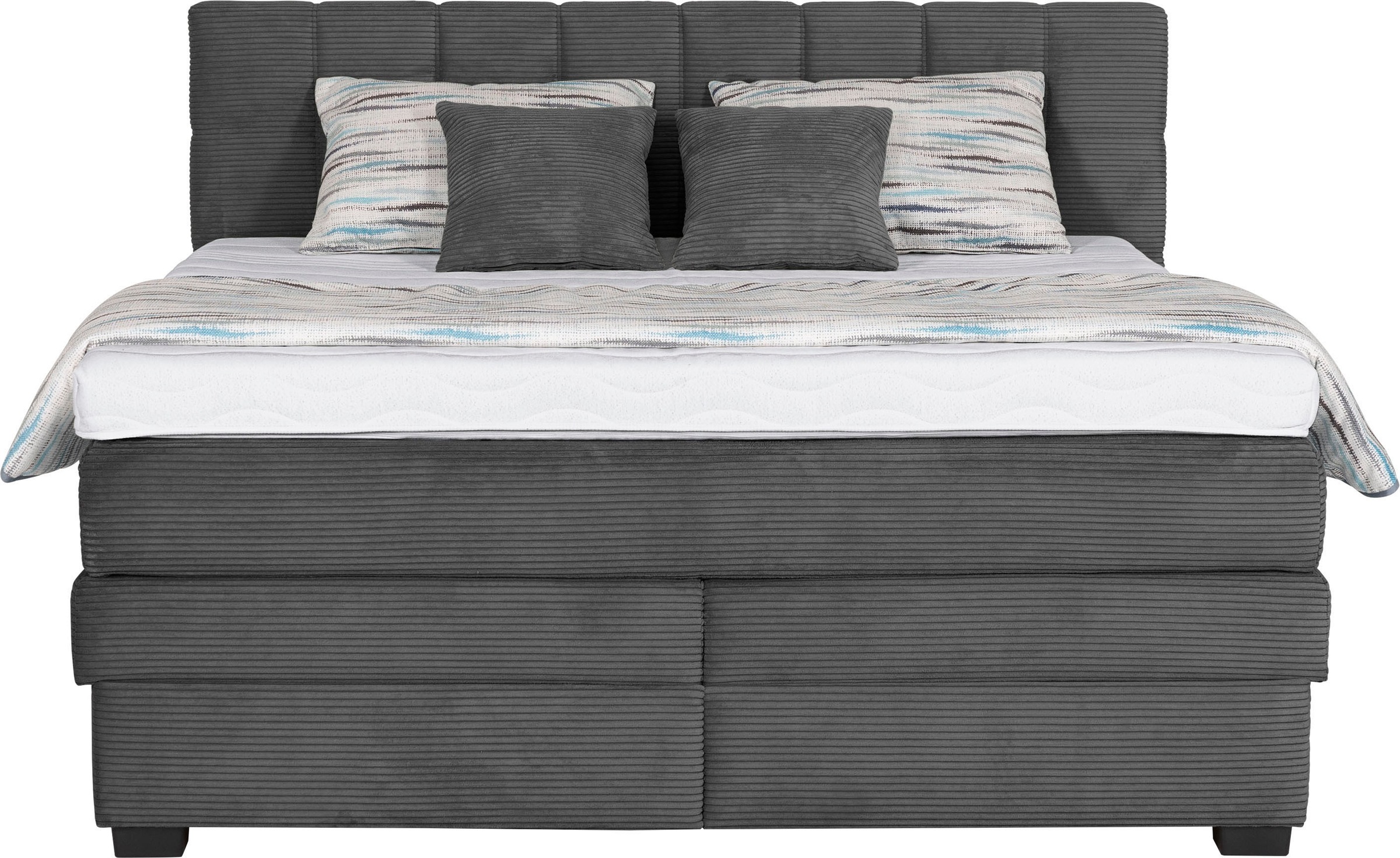 Die PlanBar Boxspringbett »OC-ON21088« inkl. Matratzen u. Bonellfederkern Unterbau, Stauraum, 160/180x200cm