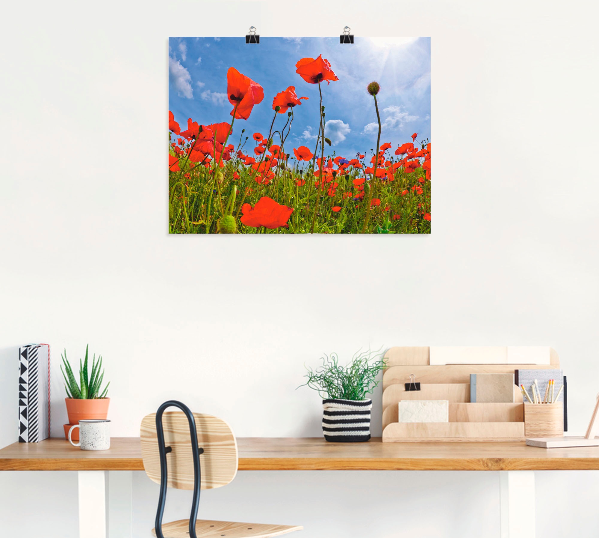 Artland Poster »Mohnblumenfeld«, Blumen, (1 St.), als Leinwandbild, Wandaufkleber oder Poster in versch. Größen