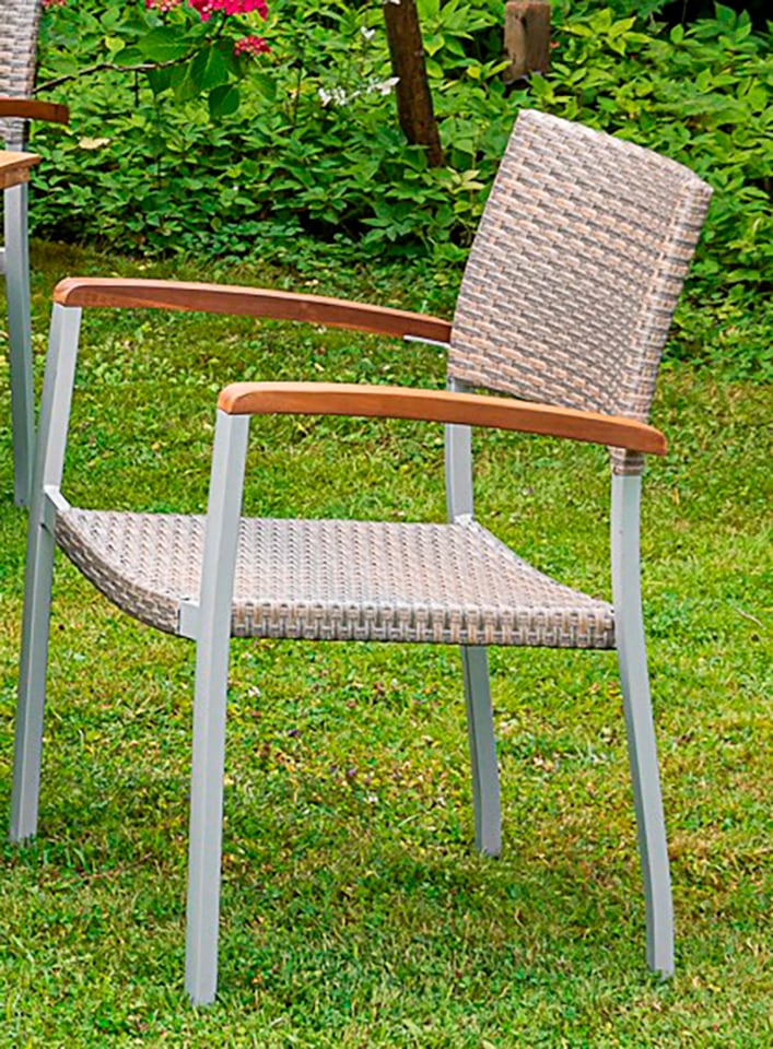 Gartensessel MERXX, B:60cm H:85cm T:55,5cm, beige, Sessel, "Silano", Aluminium/Kunststoff