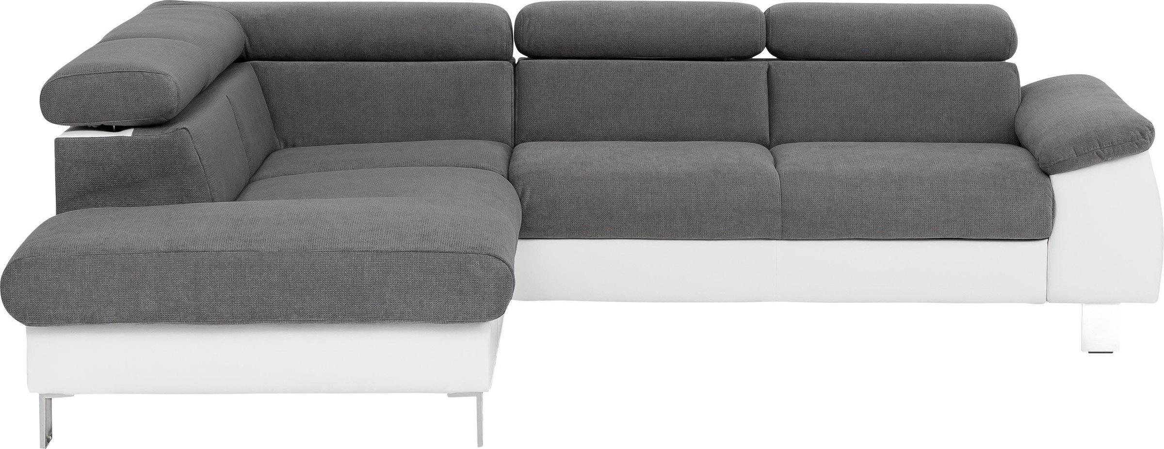 COTTA Ecksofa "Komaris L-Form, B: 249 cm" mit Kopfteilverstellung, optional günstig online kaufen