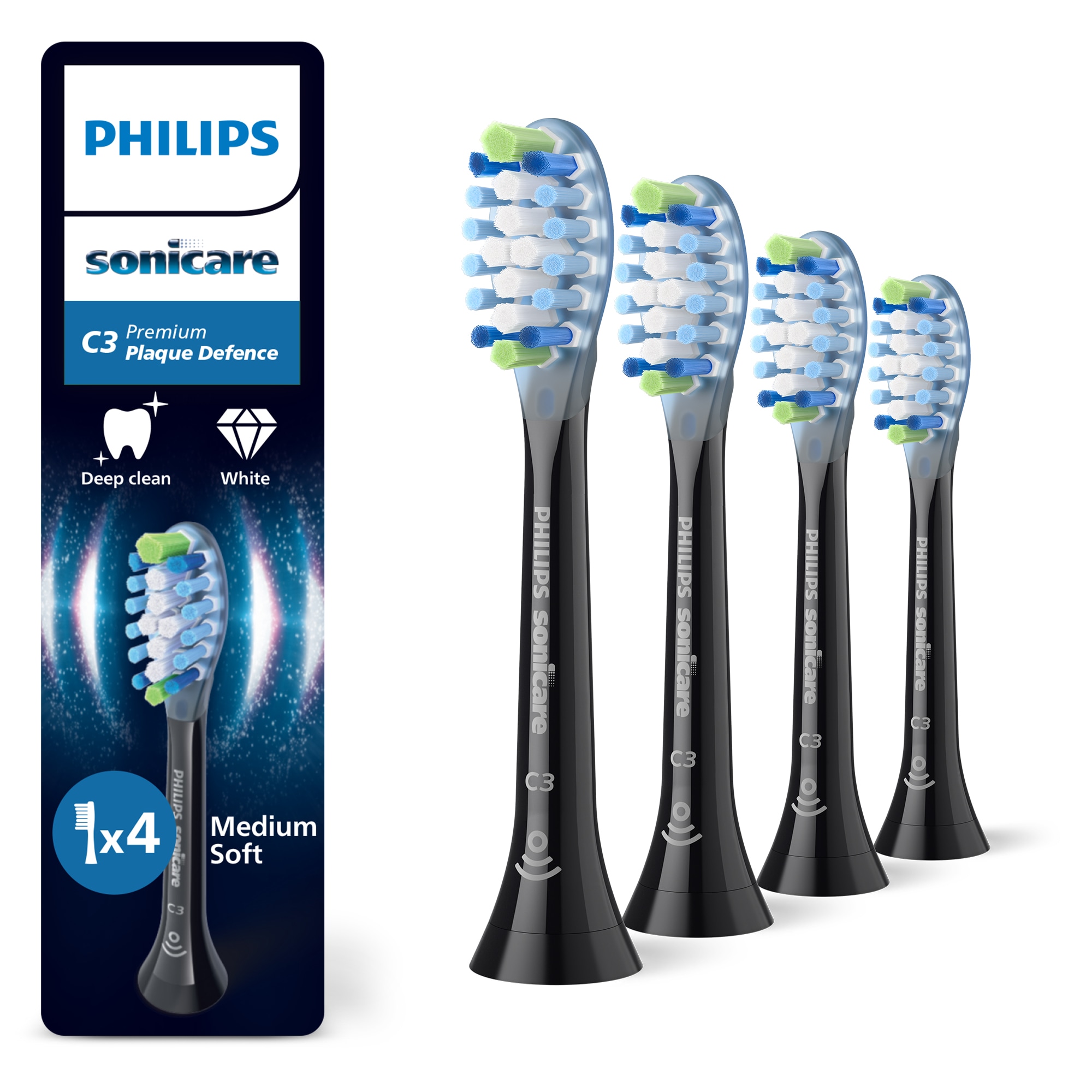 Philips Sonicare Aufsteckbürsten »C3 Premium Plaque Defence«, für extra gründliche Plaque-Entfernung, für jedes Sonicare Handstück