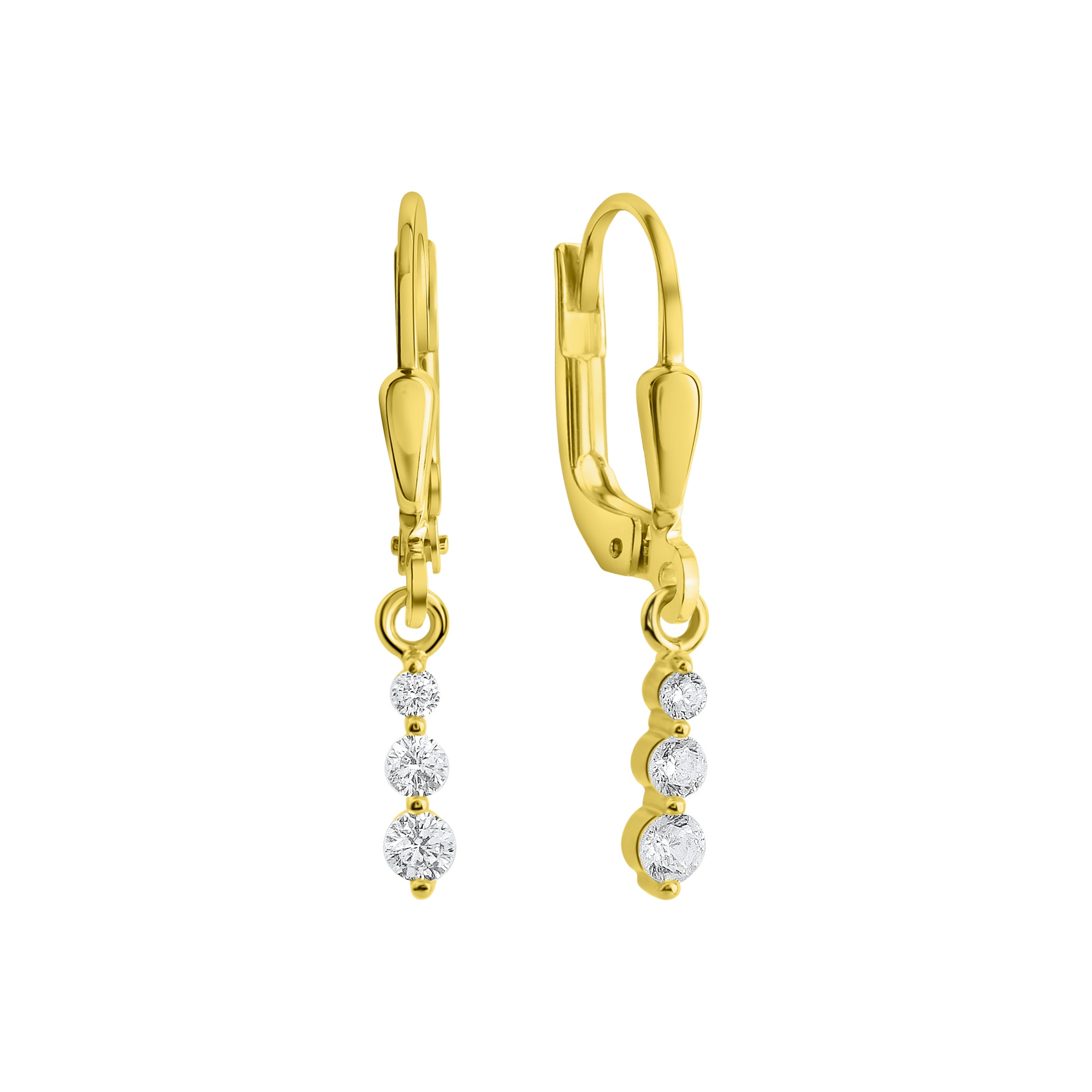 VIVANCE Damen Paar Ohrhänger "375/- Gelbgold glanz Zirkonia", one-size, Gold, gelb, Gold, Ohrringe