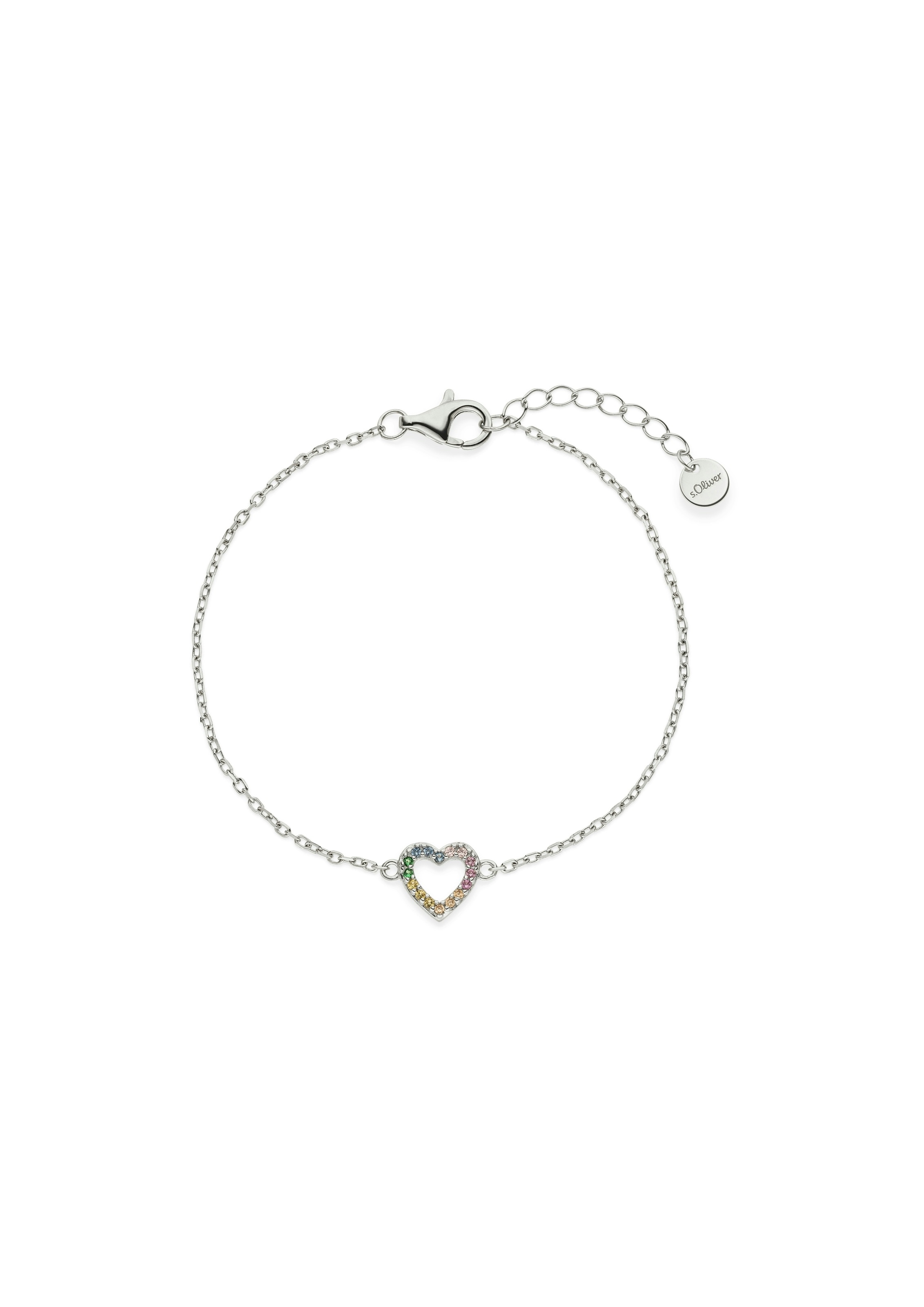 s.Oliver Armband »Rainbow Heart, Herz« mit Zirkonia (synth.)