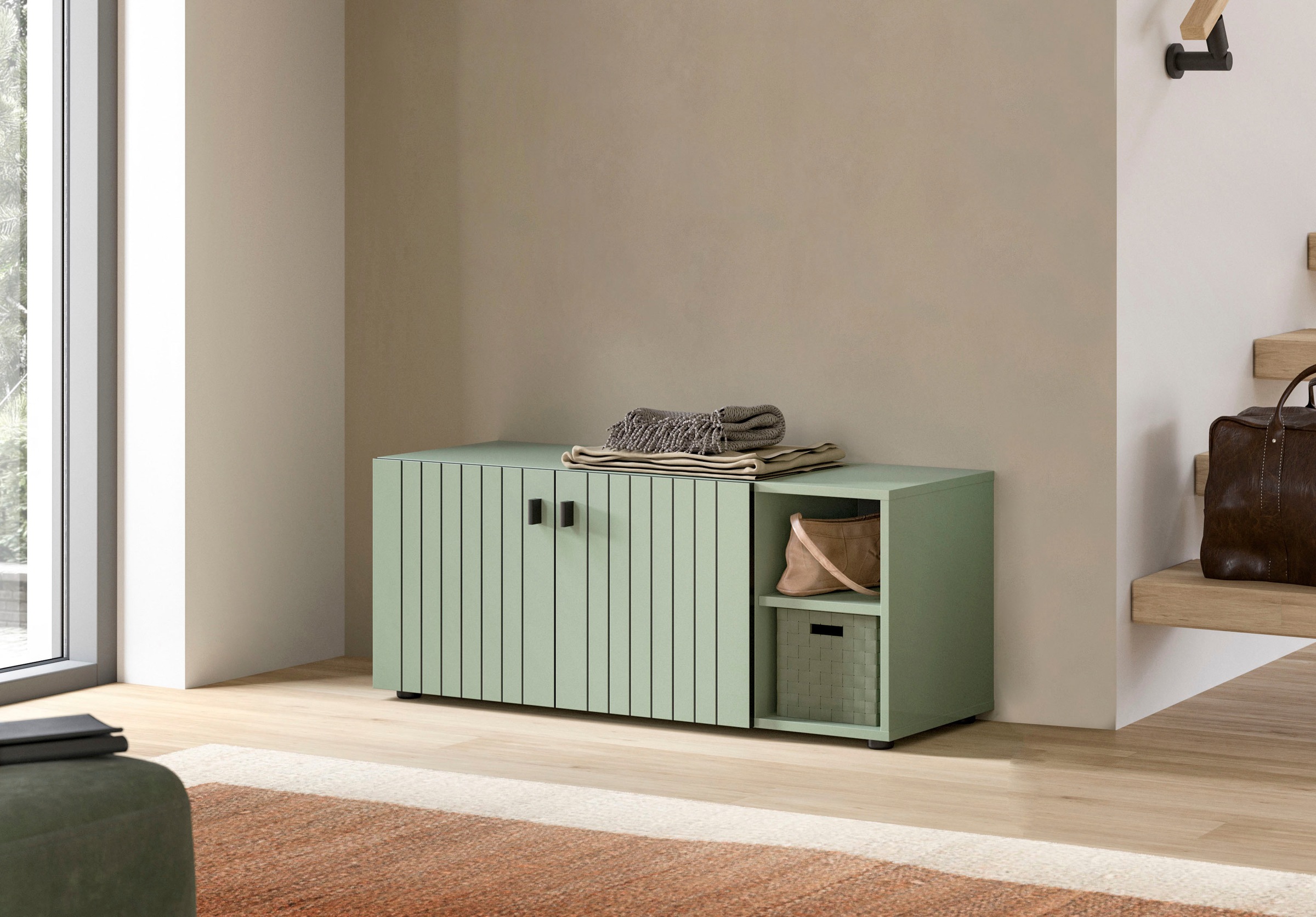 INOSIGN Sitzbank "TATIO, 106x43x37 cm, 2 Türen, 2 offene Fächer" Sitzbank u günstig online kaufen