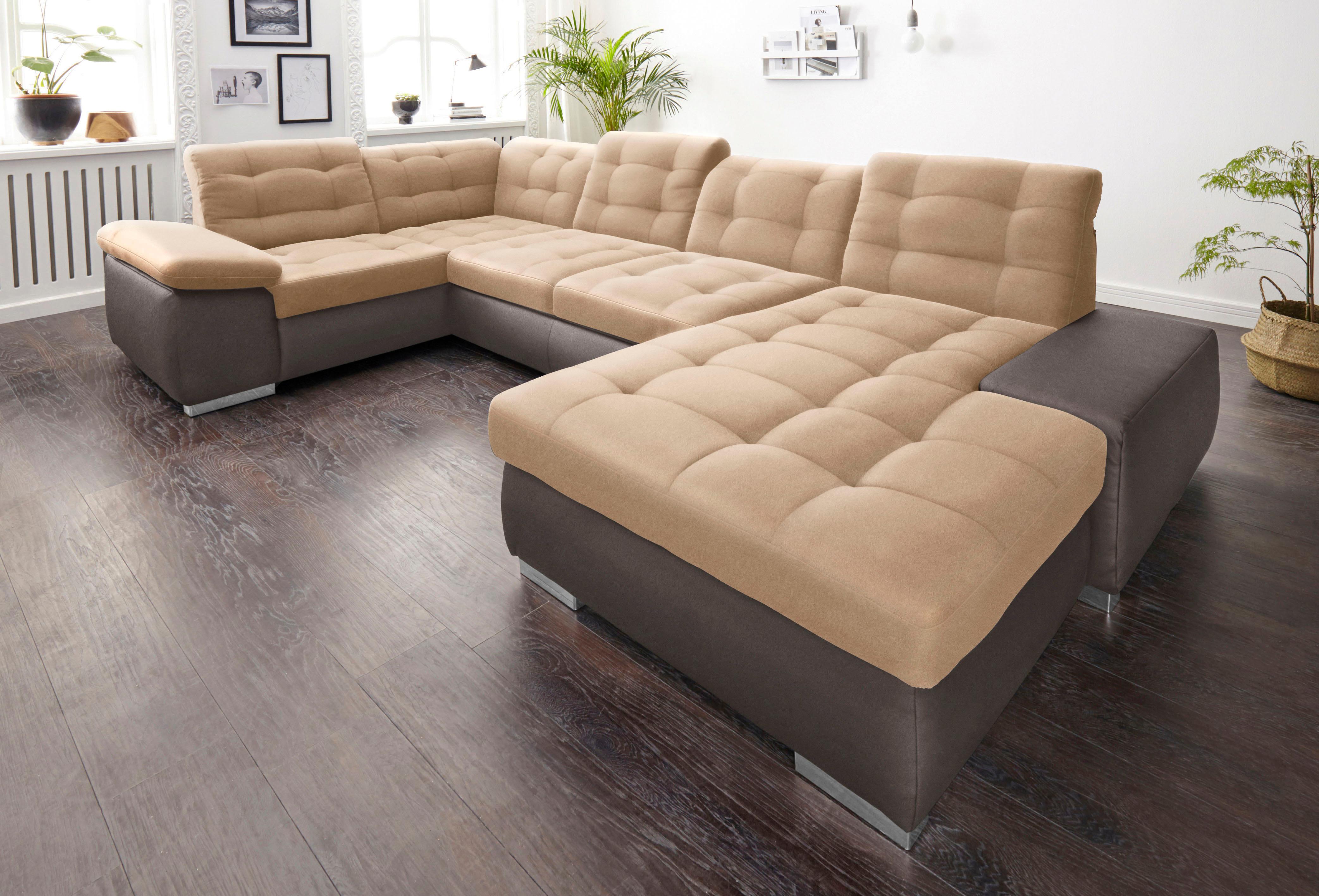 sit&more Wohnlandschaft "Ontario U-Form" XXL, wahlweise mit Schlaffunktion