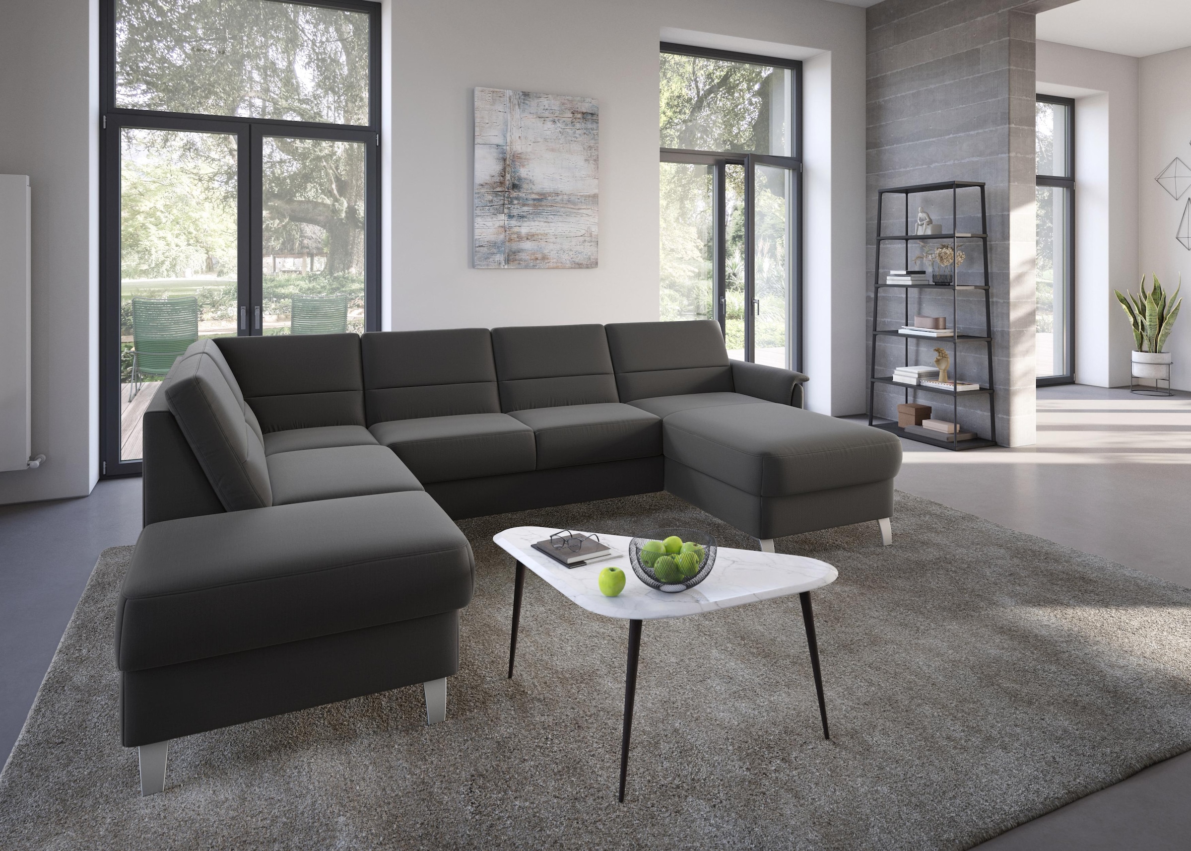 sit&more Wohnlandschaft »Palmera U-Form«, Federkern, wahlweise mit Bettfunktion und mit/ohne Stauraum
