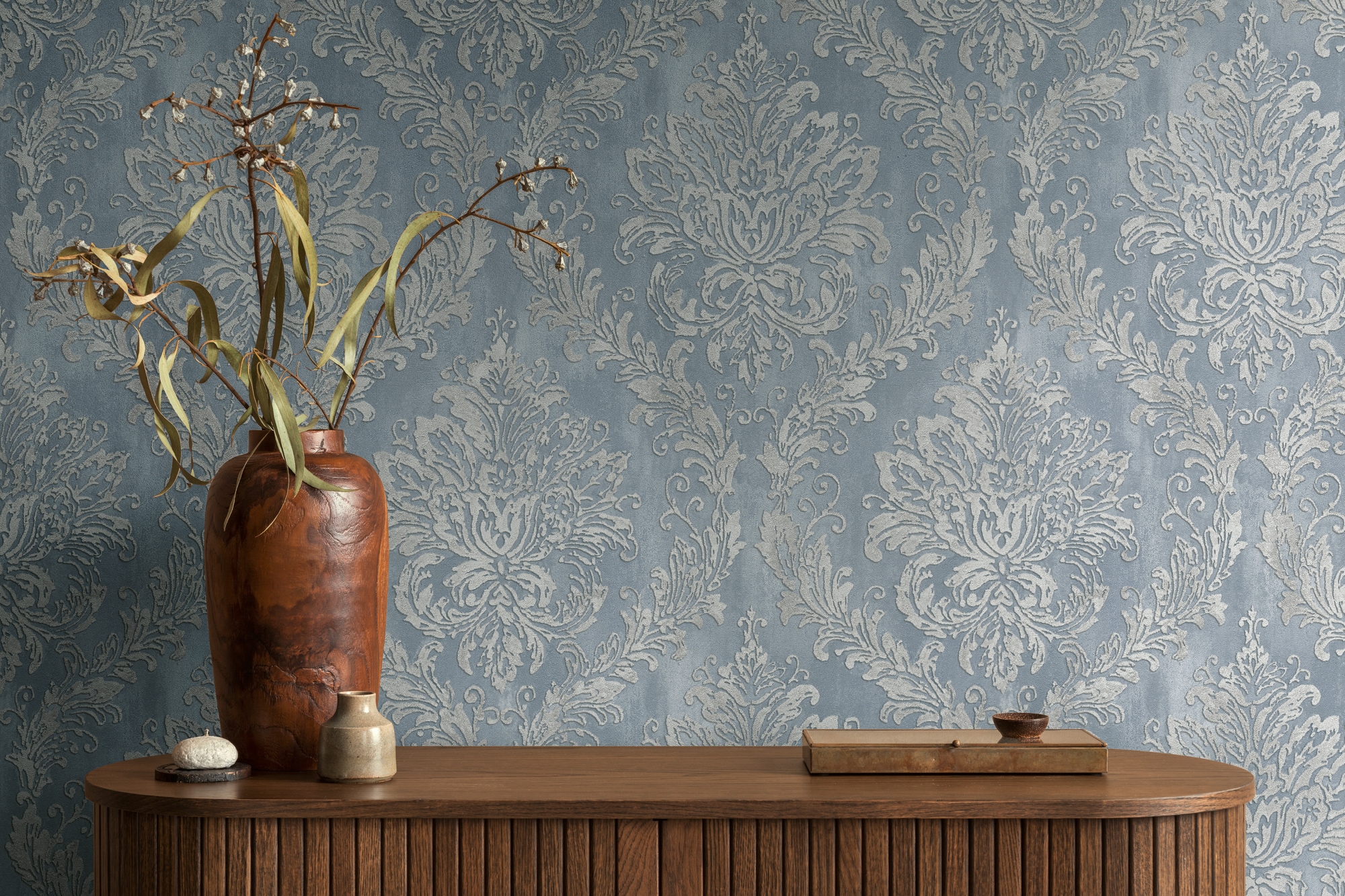 A.S. Création Vliestapete »Barock-Tapete Damast Farboptionen Ornamente« Kunst strukturiert