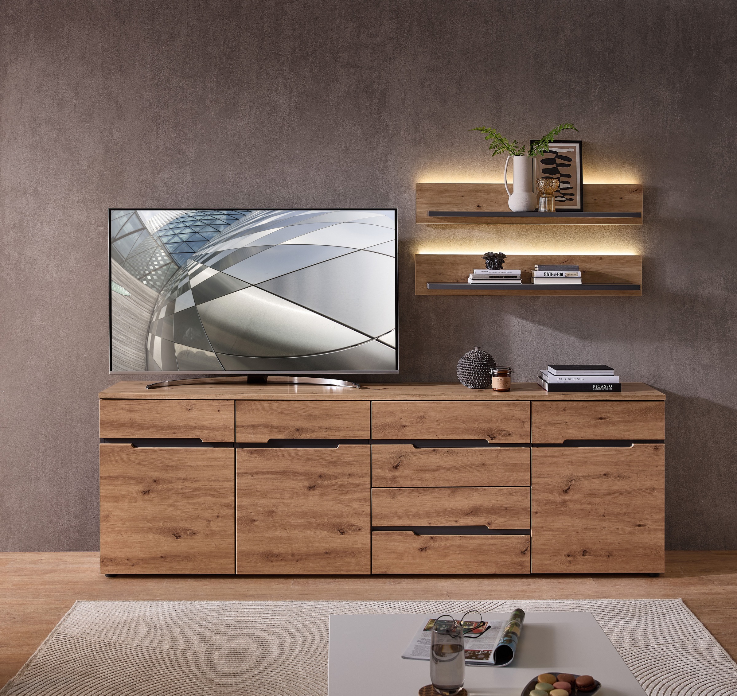 Innostyle TV-Board "TV-Board Memphis, 230x76x44cm (B/H/T)", (1 St.), 3 türi günstig online kaufen