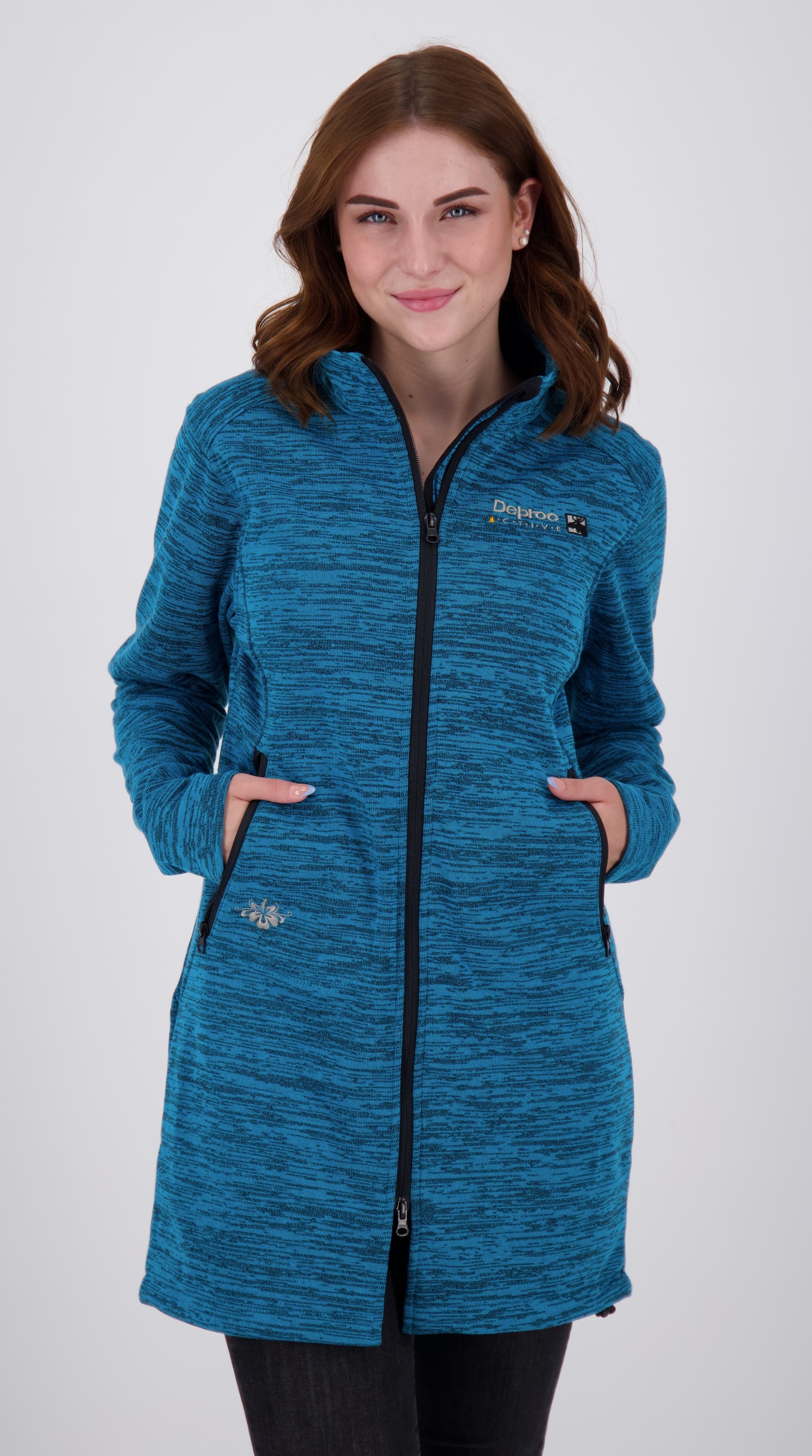 DEPROC Active Strickfleecejacke "ELMSDALE LONG WOMEN", auch in Großen Größe günstig online kaufen
