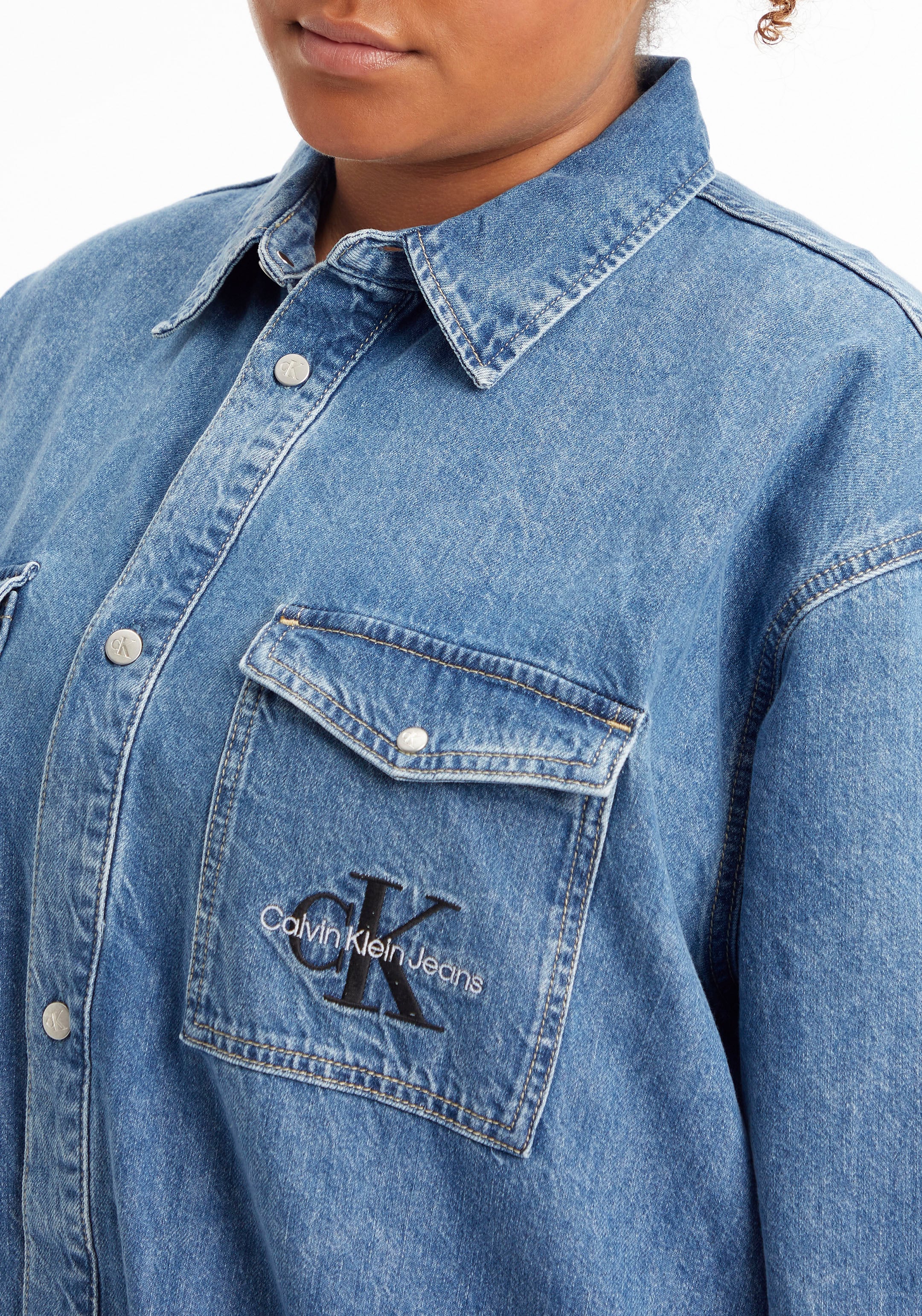 Calvin Klein Jeans Plus Jeanskleid »UTILTY POPOVER SHI« kaufen | BAUR