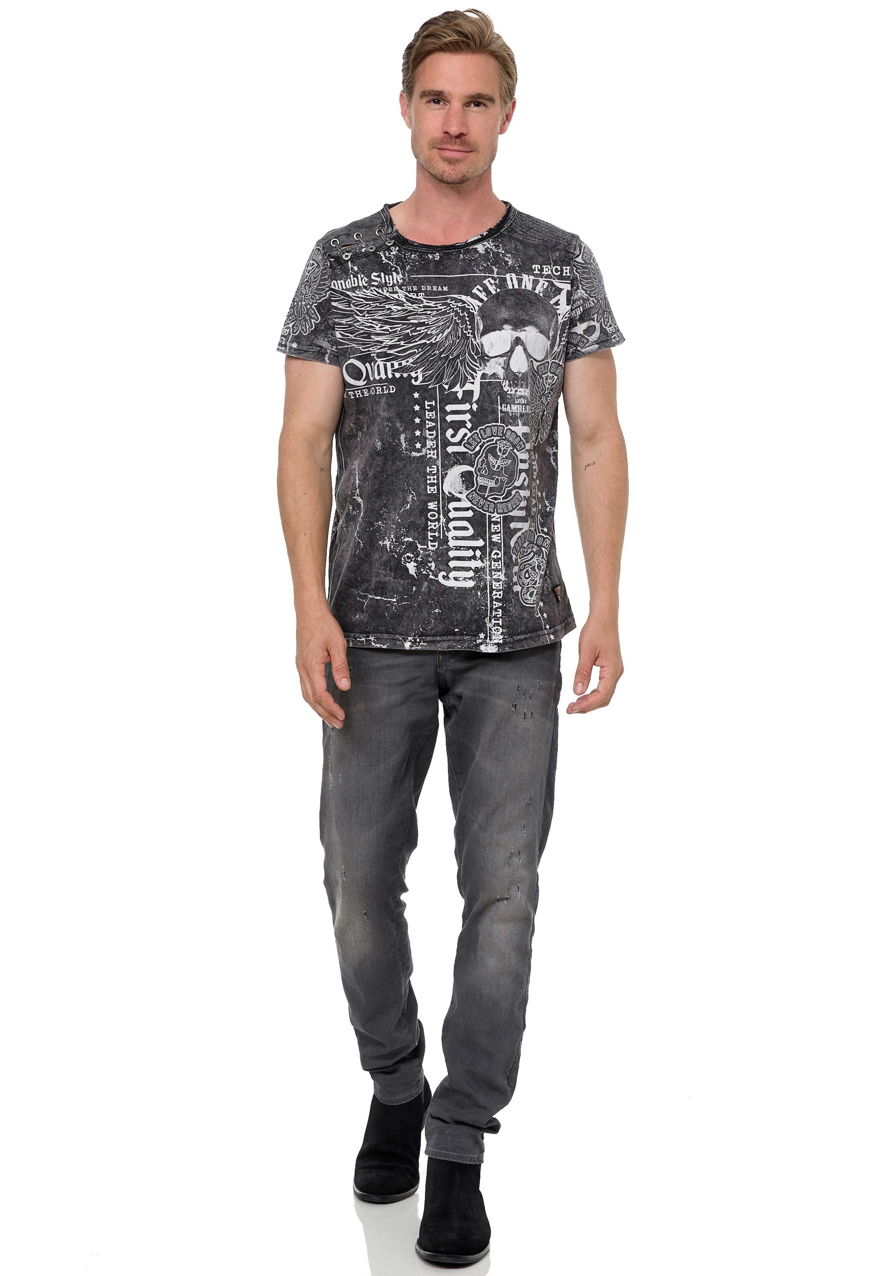 Rusty Neal T-Shirt »Rusty Neal«, mit Allover-Print