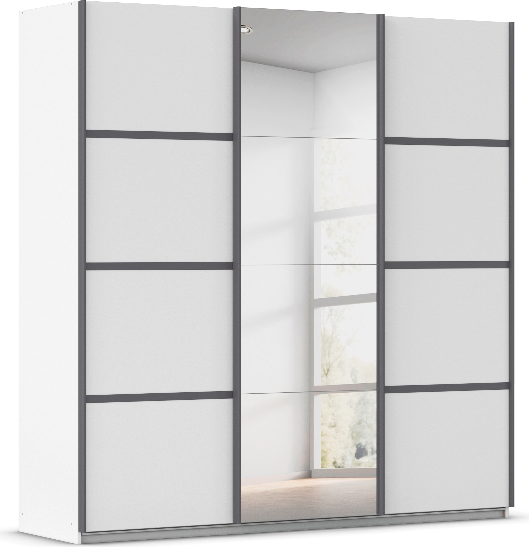 OTTO home Kleiderschrank "Mehrzweckschrank Aktenschrank Möbel Mietswohnung Schlafzimmer AVOLA" 3 verschiedene Ausstattungen BASIC/CLASSIC/PREMIUM (inkl. SOFT-CLOSE), mit eleganten Zierleisten in Chrom, Schwarz oder Weiß MADE IN GERMANY