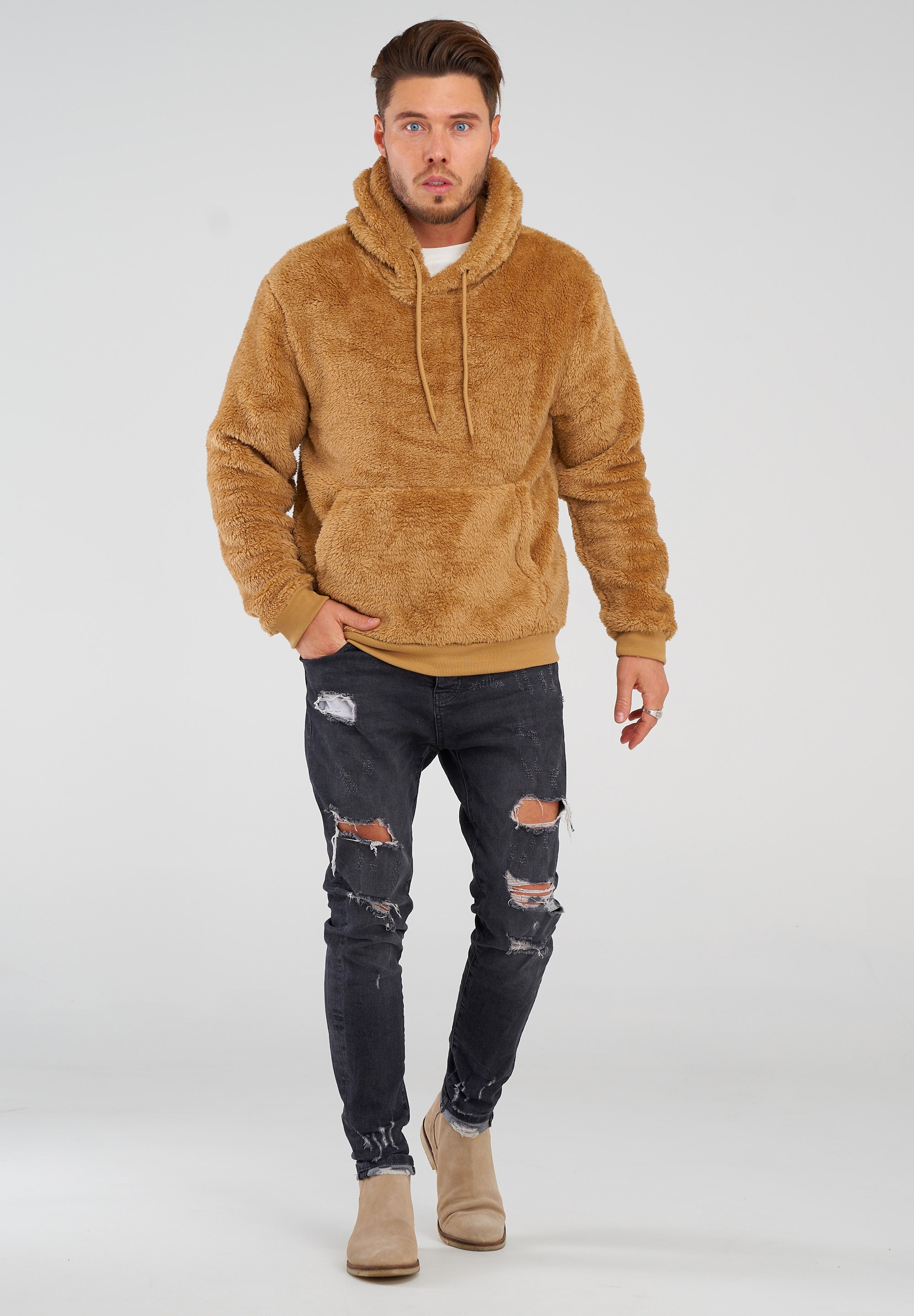behype Kapuzensweatshirt HOOD aus weichem Teddyfleece günstig online kaufen