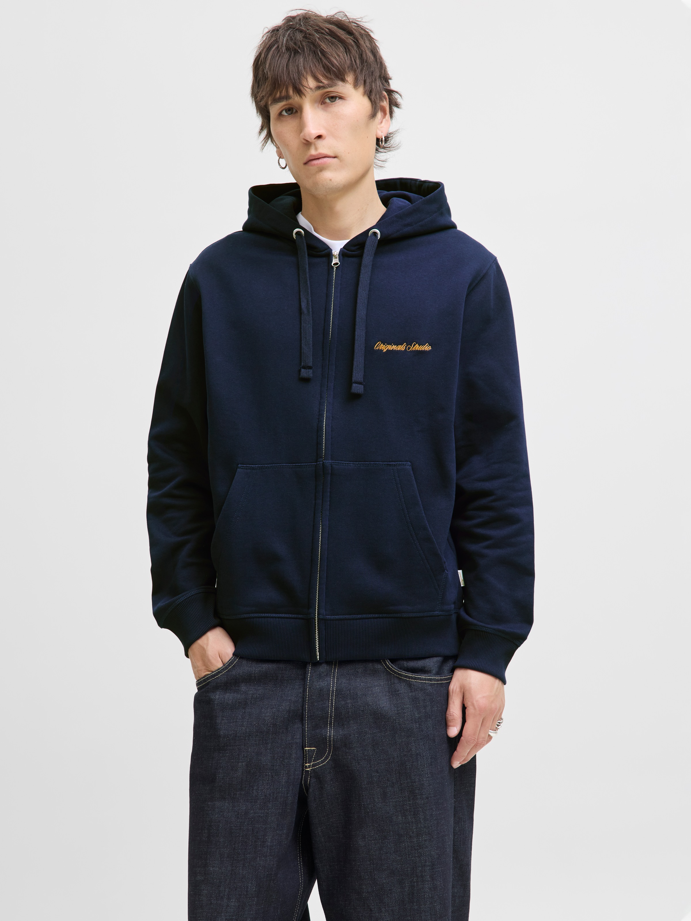 Jack & Jones Kapuzensweatshirt "JORNORREBRO EMB SWEAT ZIP HOOD NOOS" mit St günstig online kaufen