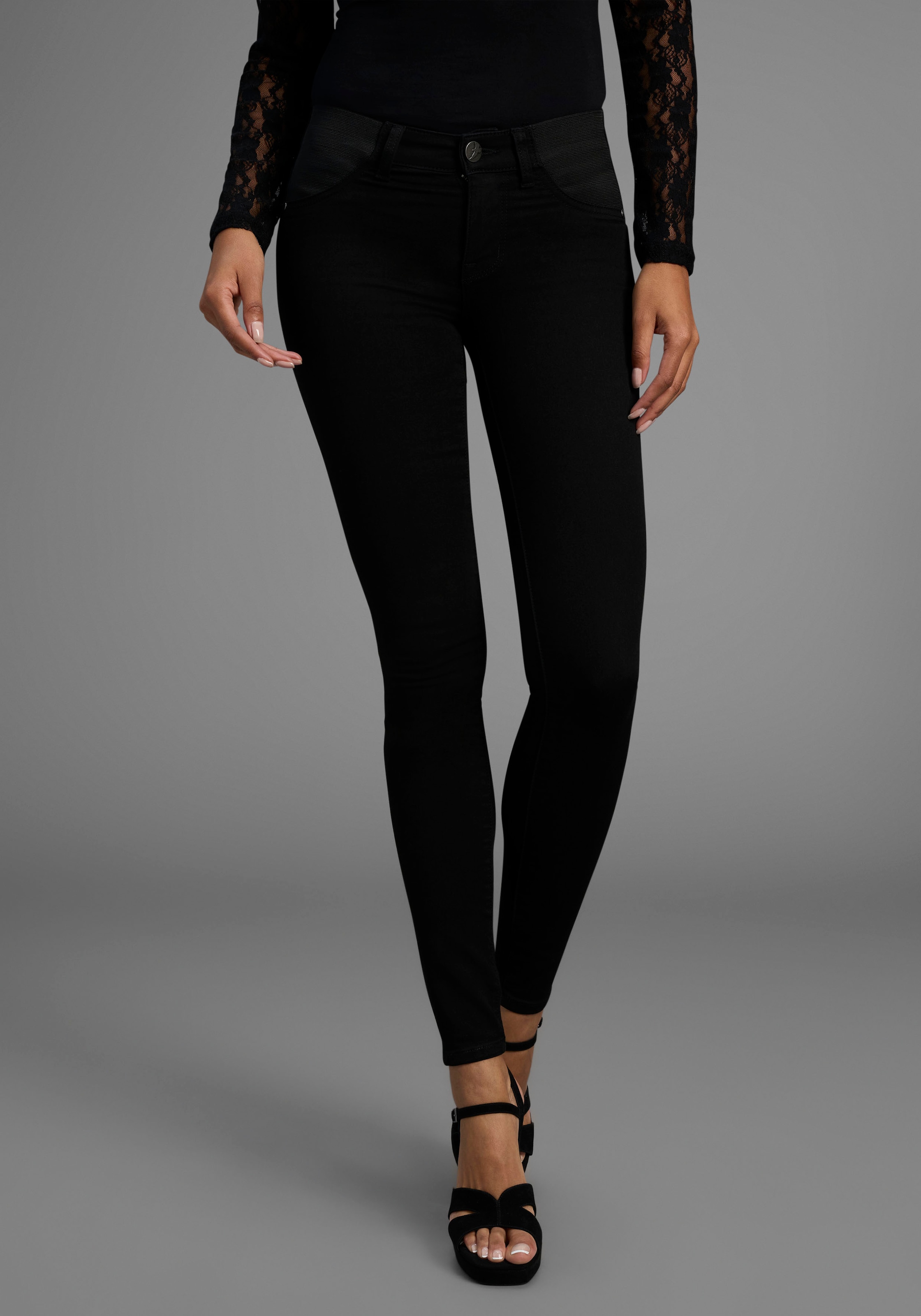 Arizona Skinny-fit-Jeans "Ultra Stretch", skinny-fit, mit Used-Look-Crinkle günstig online kaufen