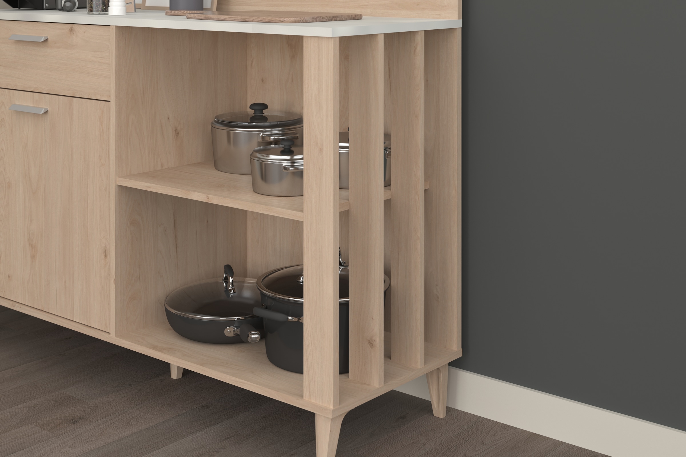 Parisot Schrank-Set »Gala 2«, (Set, 2 St.), dekorative Claustra an den Seiten der oberen Fächer