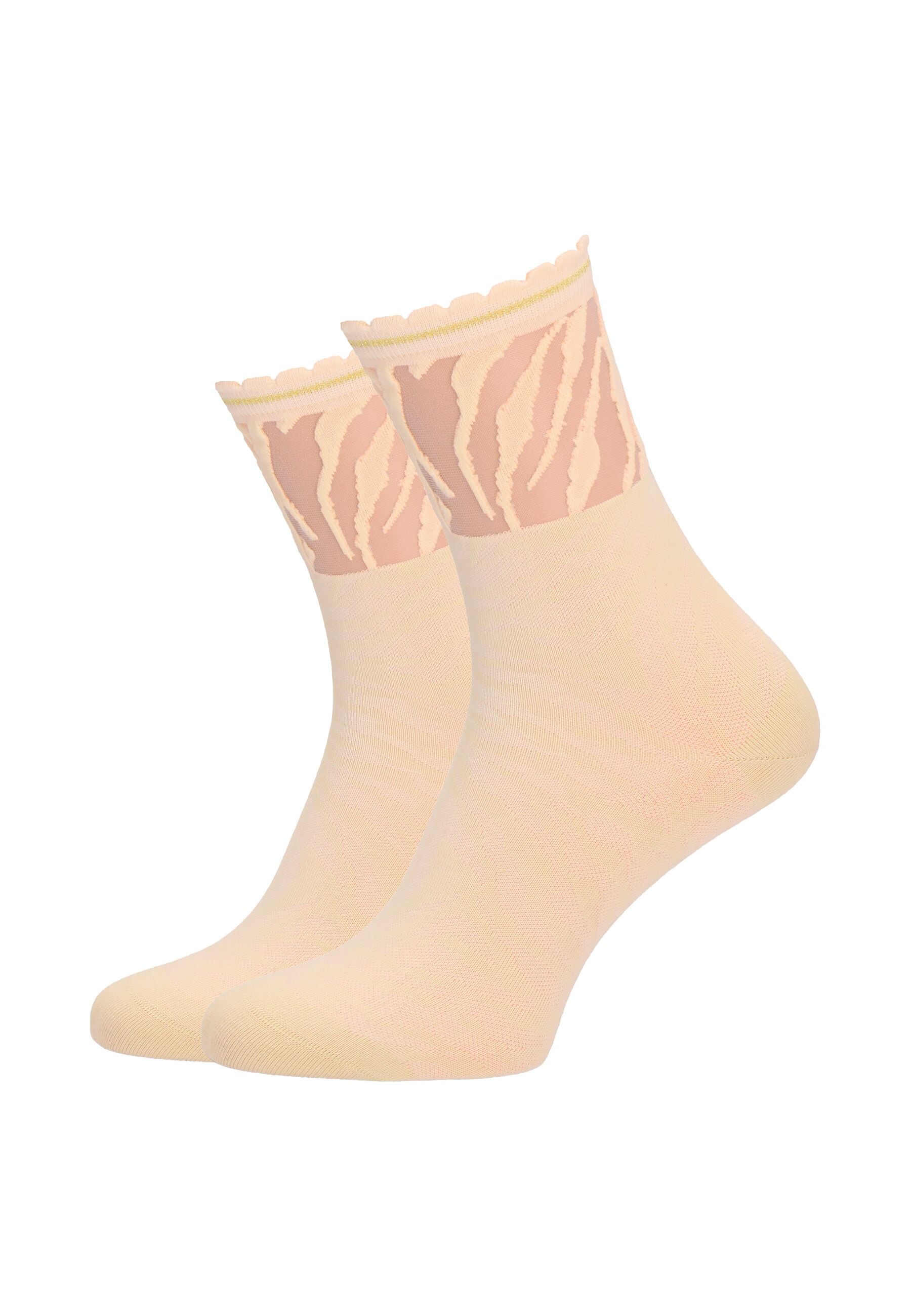 Tamaris Socken "2er Pack" 2er Pack, transparente Socken mit modischem Zebra-Muster