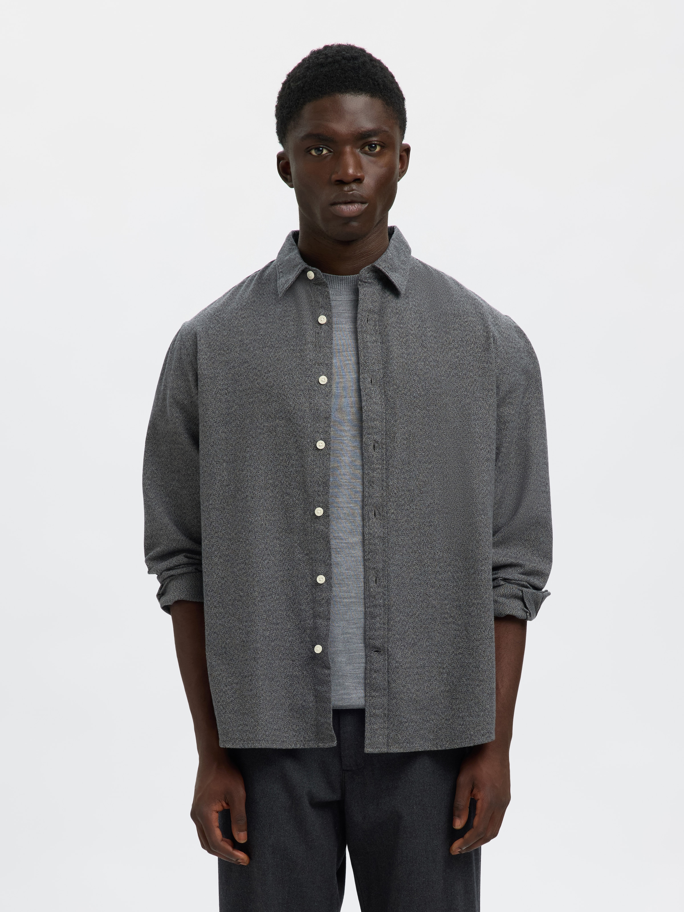 SELECTED Langarmhemd "SLHREGNOAH BRUSHED TWIST SHIRT LS NOOS" günstig online kaufen