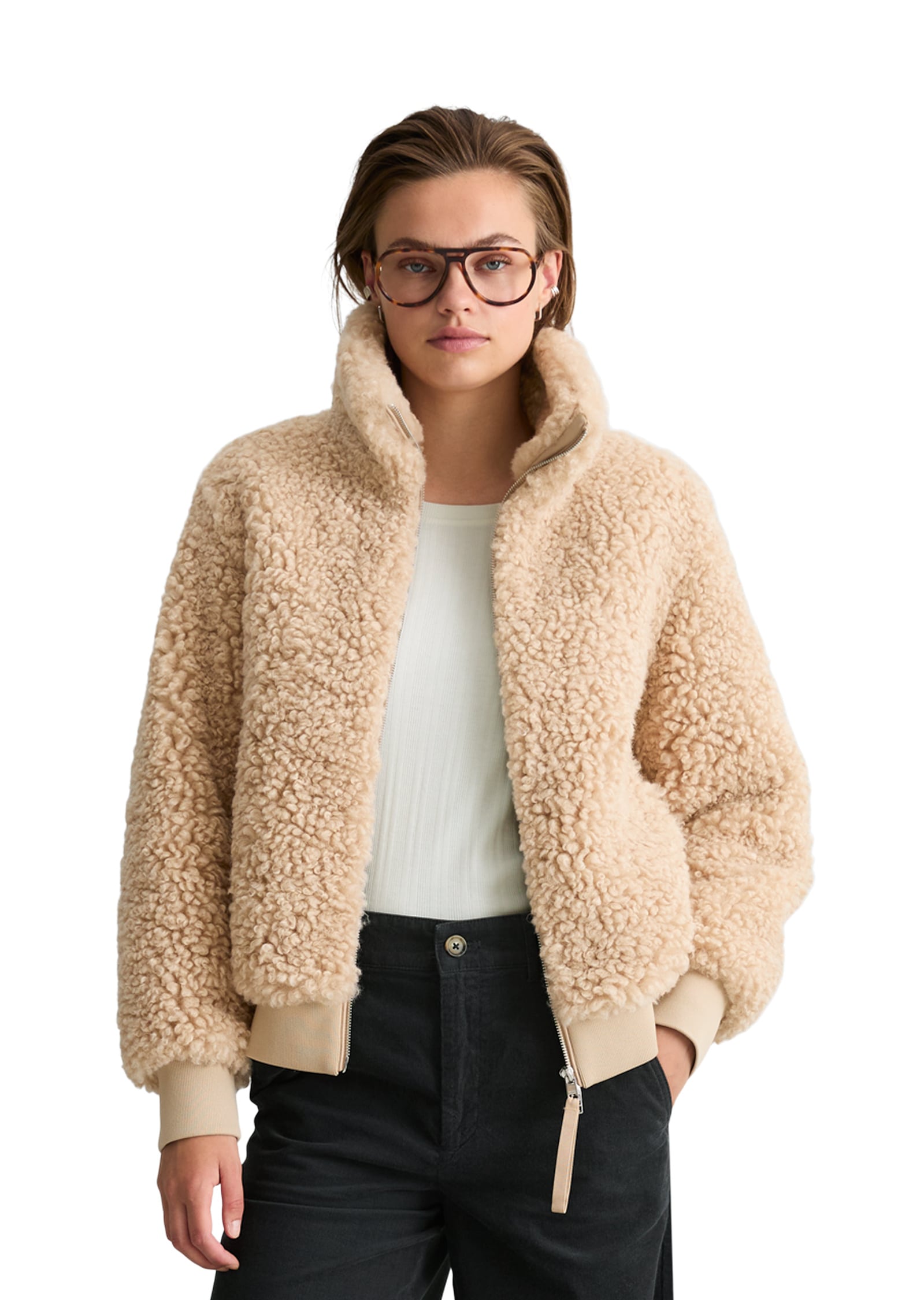 Marc O'Polo DENIM Outdoorjacke »aus weichem Curly-Plüsch« ohne Kapuze