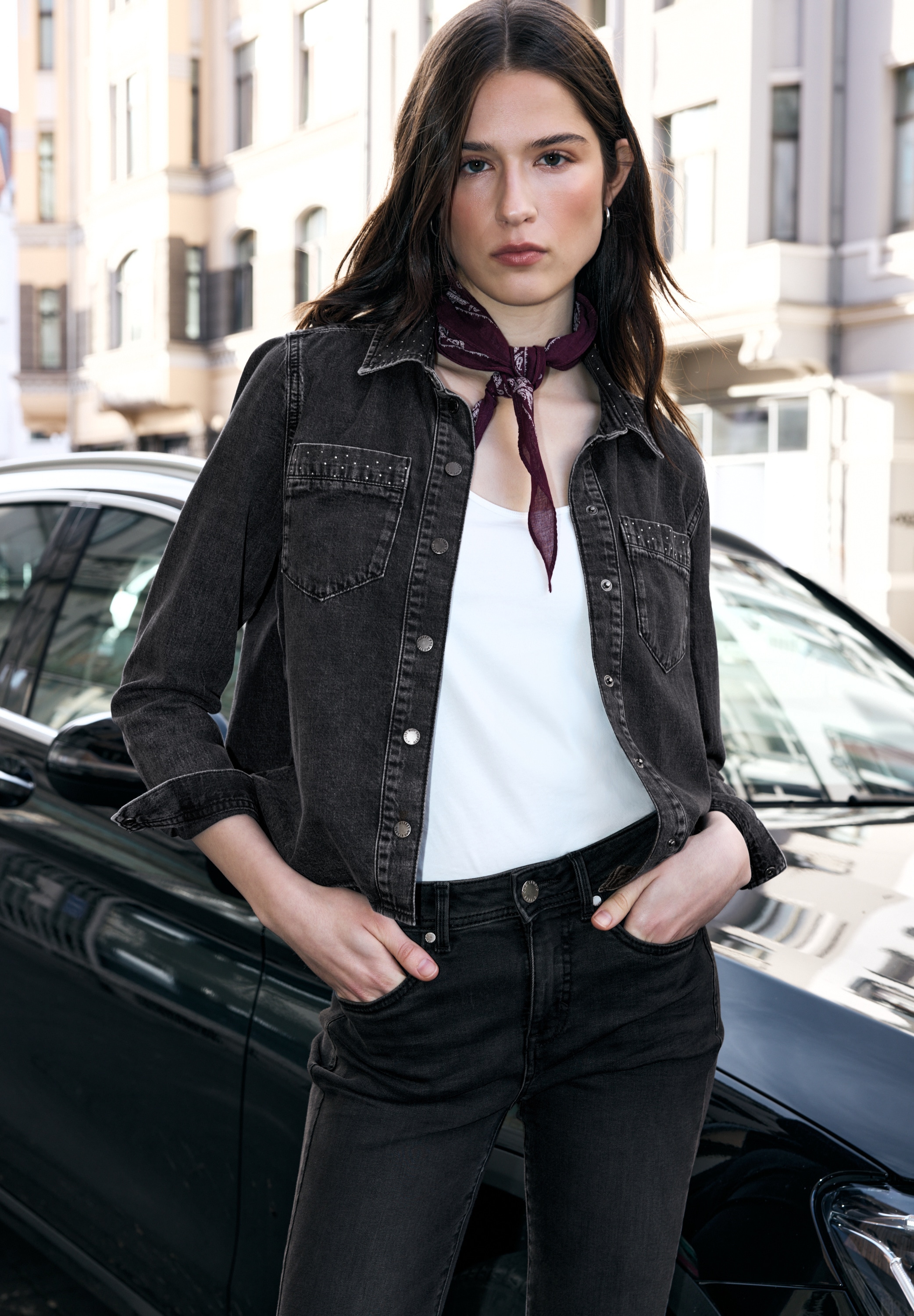 STREET ONE STUDIO Langarmbluse mit Glitzer-Detail günstig online kaufen