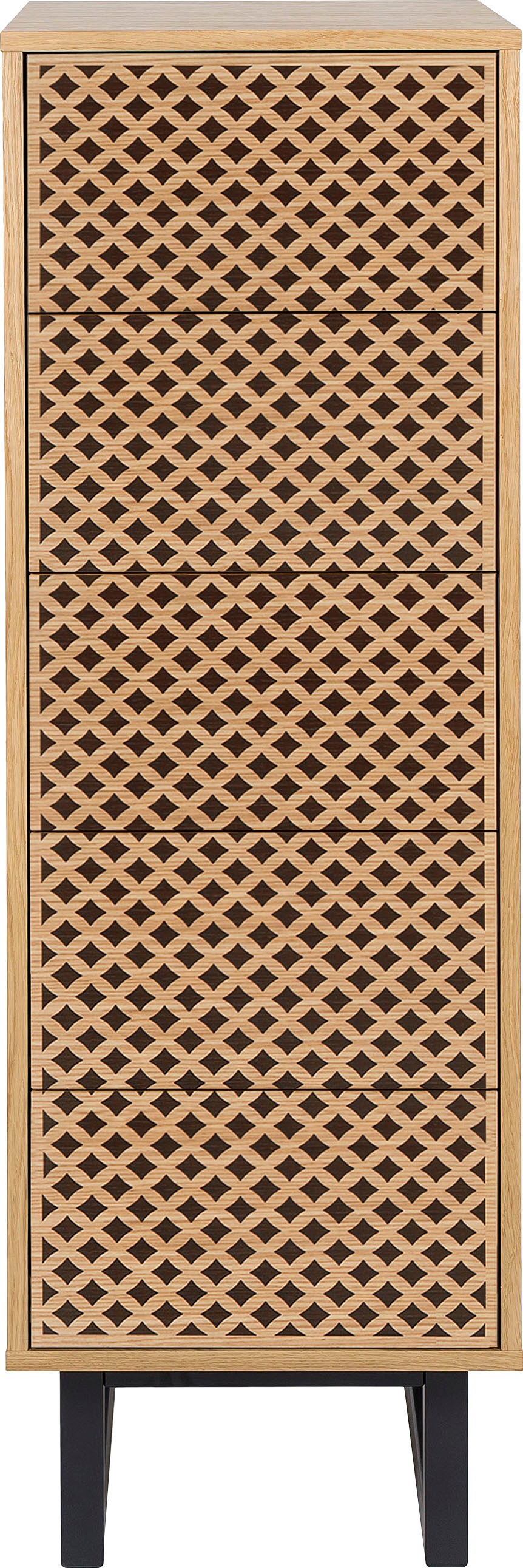 Woodman Hochkommode im skandinavischen Design, mit besonderem Print, FSC günstig online kaufen