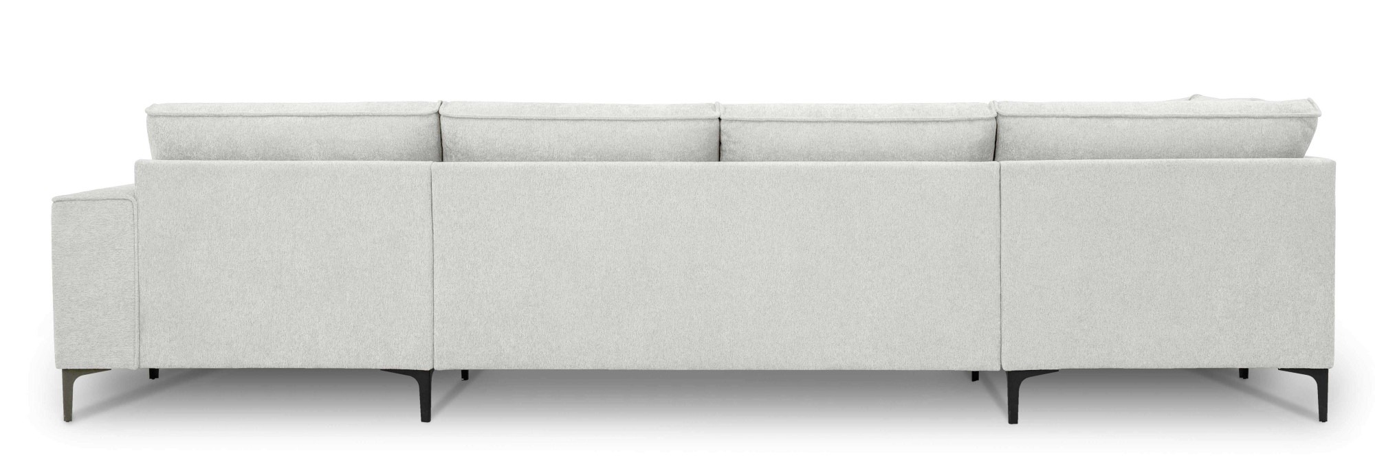 Places of Style Wohnlandschaft »XXL Sofa Oland, Struktur, Flachgewebe, Luxus-Microfaser, Boucle«, U-Form, 345 cm, Wellenunterfederung, Skandi-Design, Metallfüße