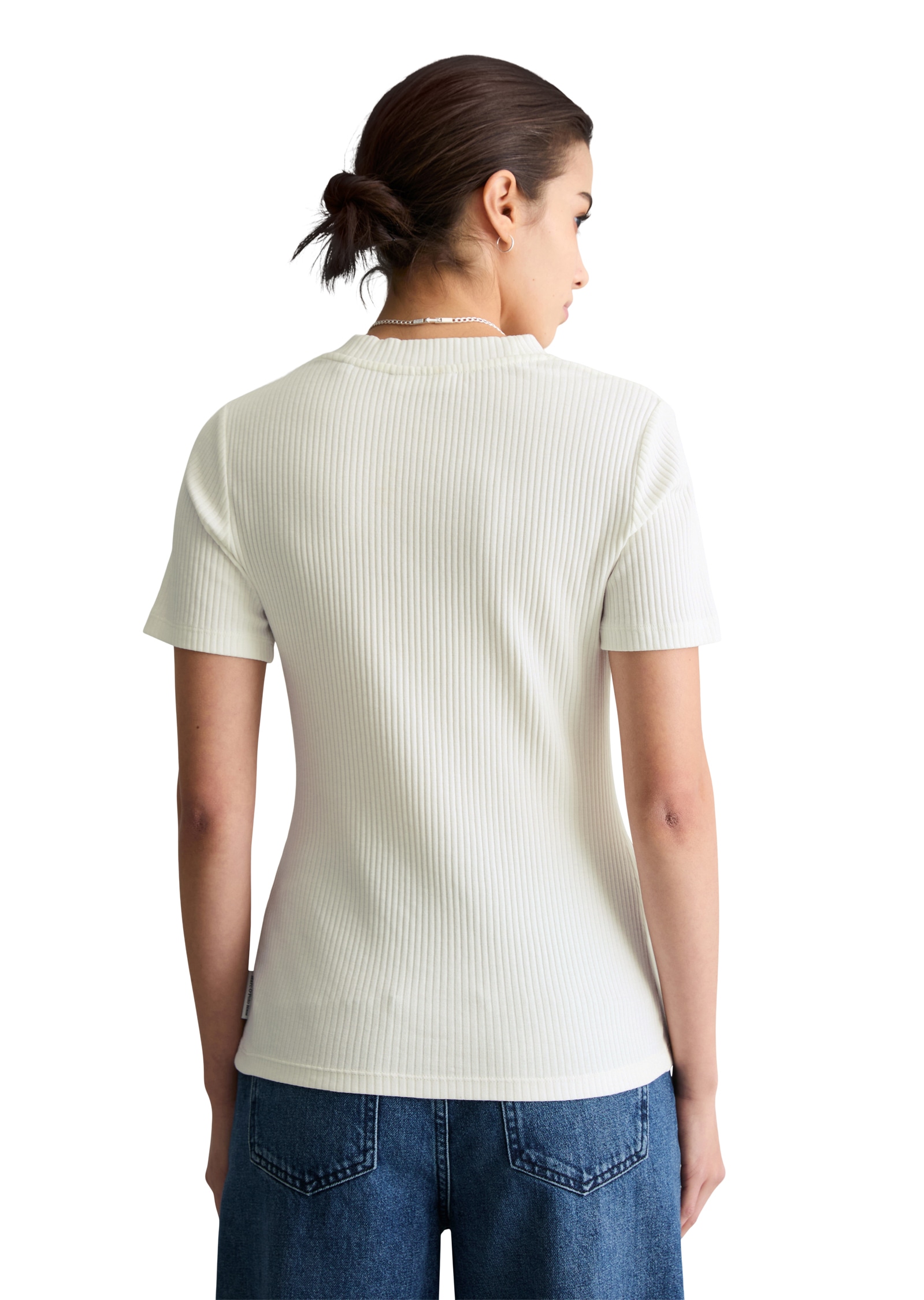 Marc O'Polo DENIM T-Shirt »slim aus elastischem Bio-Baumwolle-Mix« aus Ripp-Jersey