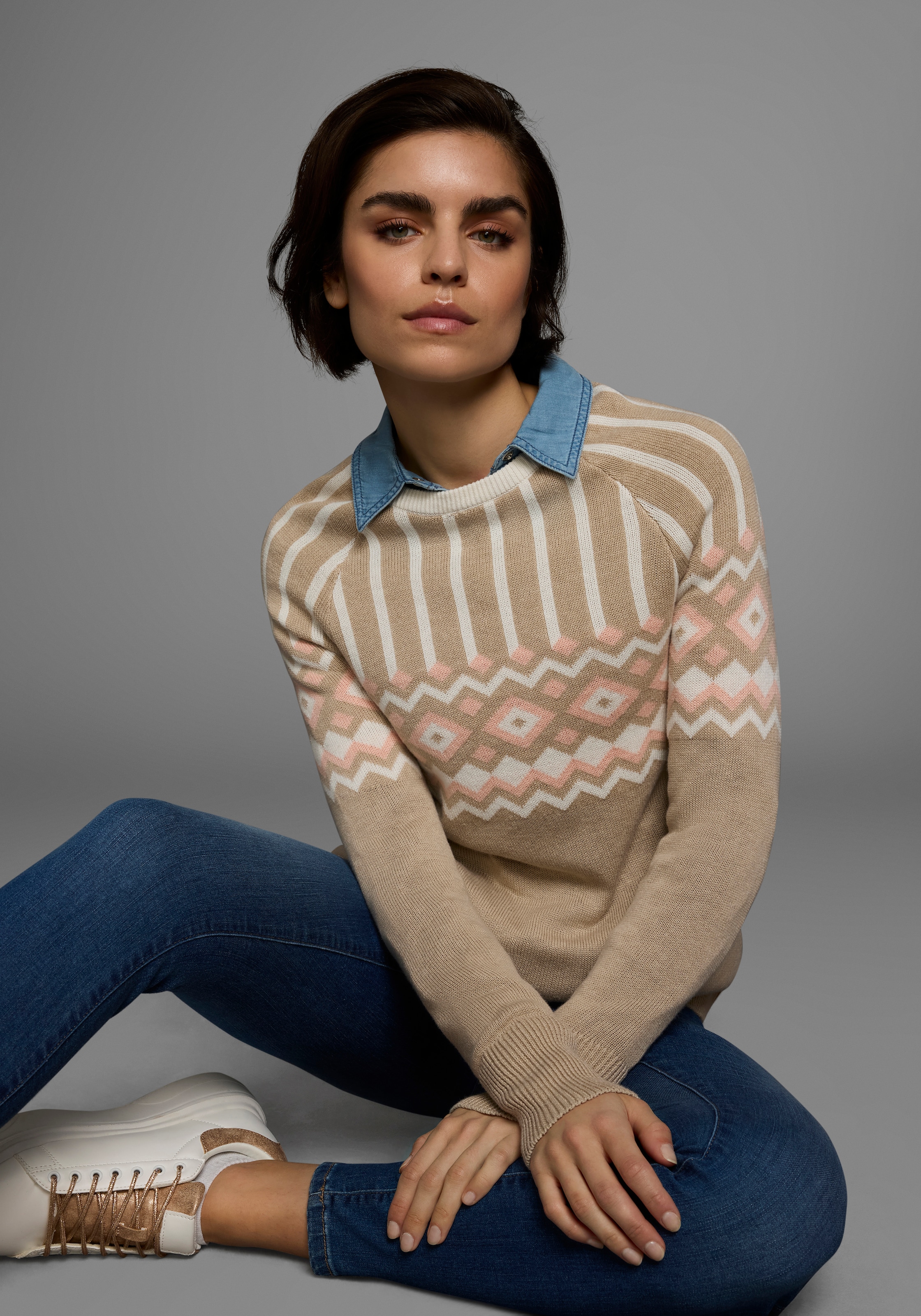 AJC Jacquardpullover, mit Norwegermuster in verschiedenen Farbvarianten