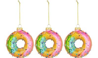 Christbaumschmuck »Donut Reuben, Weihnachtsbaumkugel aus Glas«, (Set, 3 tlg.)