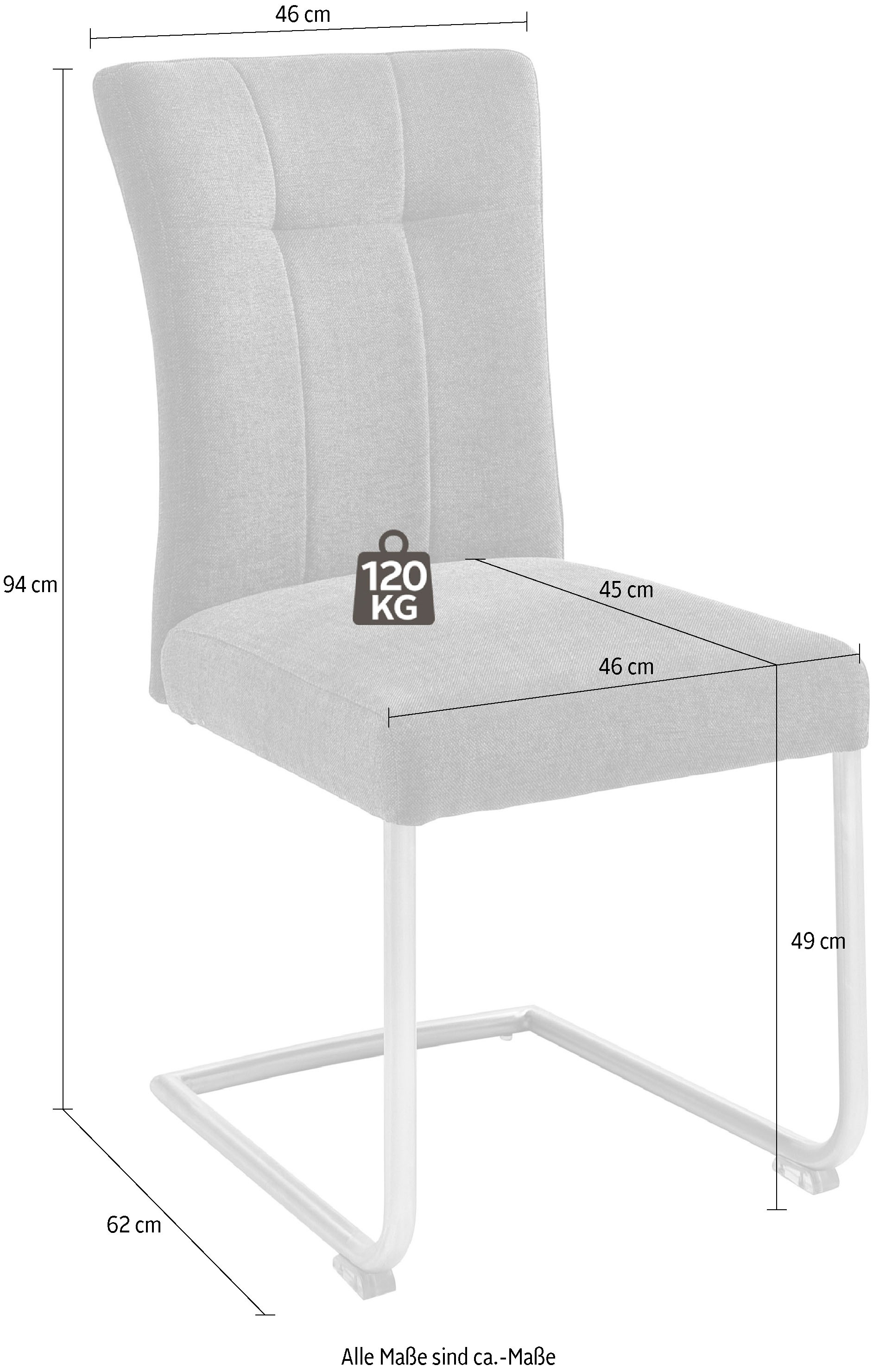 MCA furniture Freischwinger »Calanda«, (Set), 2 St., Aqua Clean, Esszimmerstuhl Aqua Clean Bezug, Nosag Federung, belastbar bis 120 kg