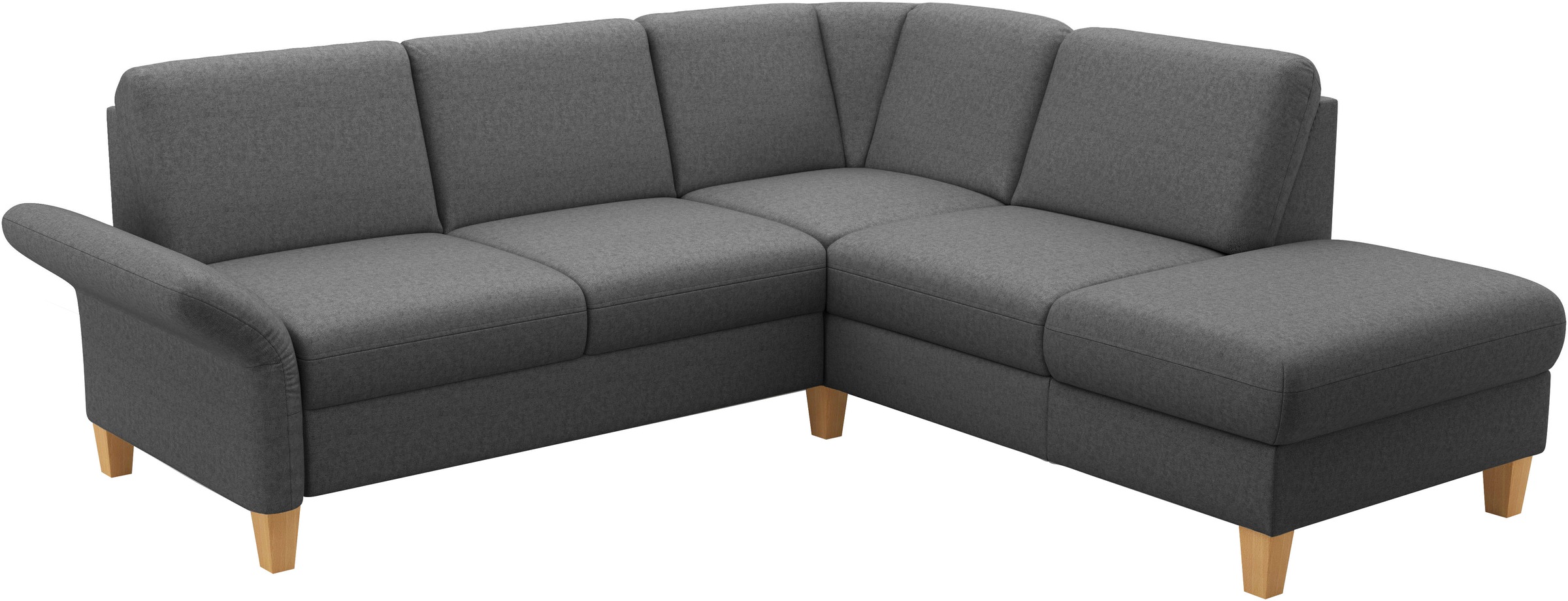 Home affaire Ecksofa »Rochelle«, wahlweise mit Armlverstellung, Klappbett mit Rollen & Bettkasten
