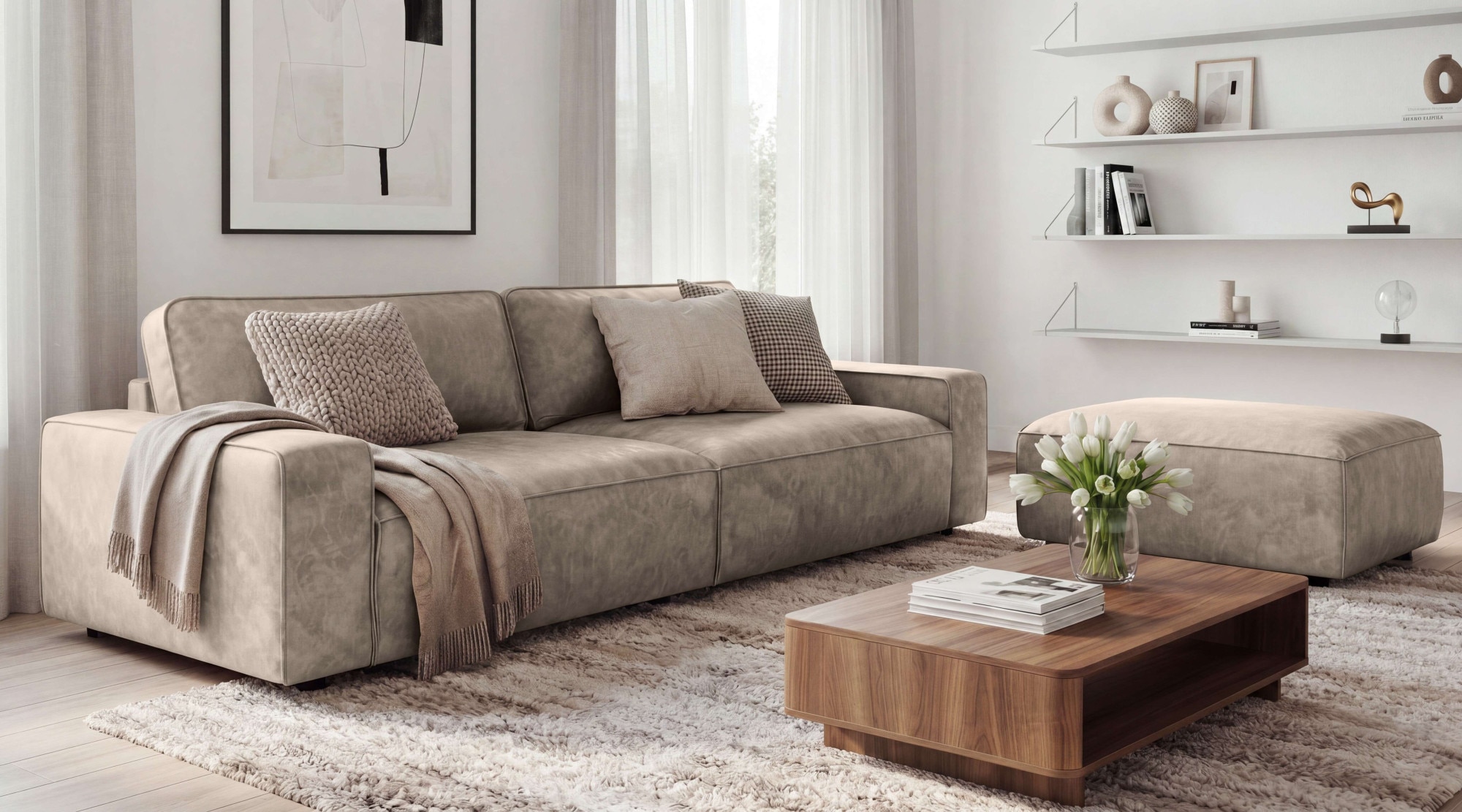 OTTO home Polsterhocker »Mittel« 1 Stk. tlg. 102x61 cm, bodentief