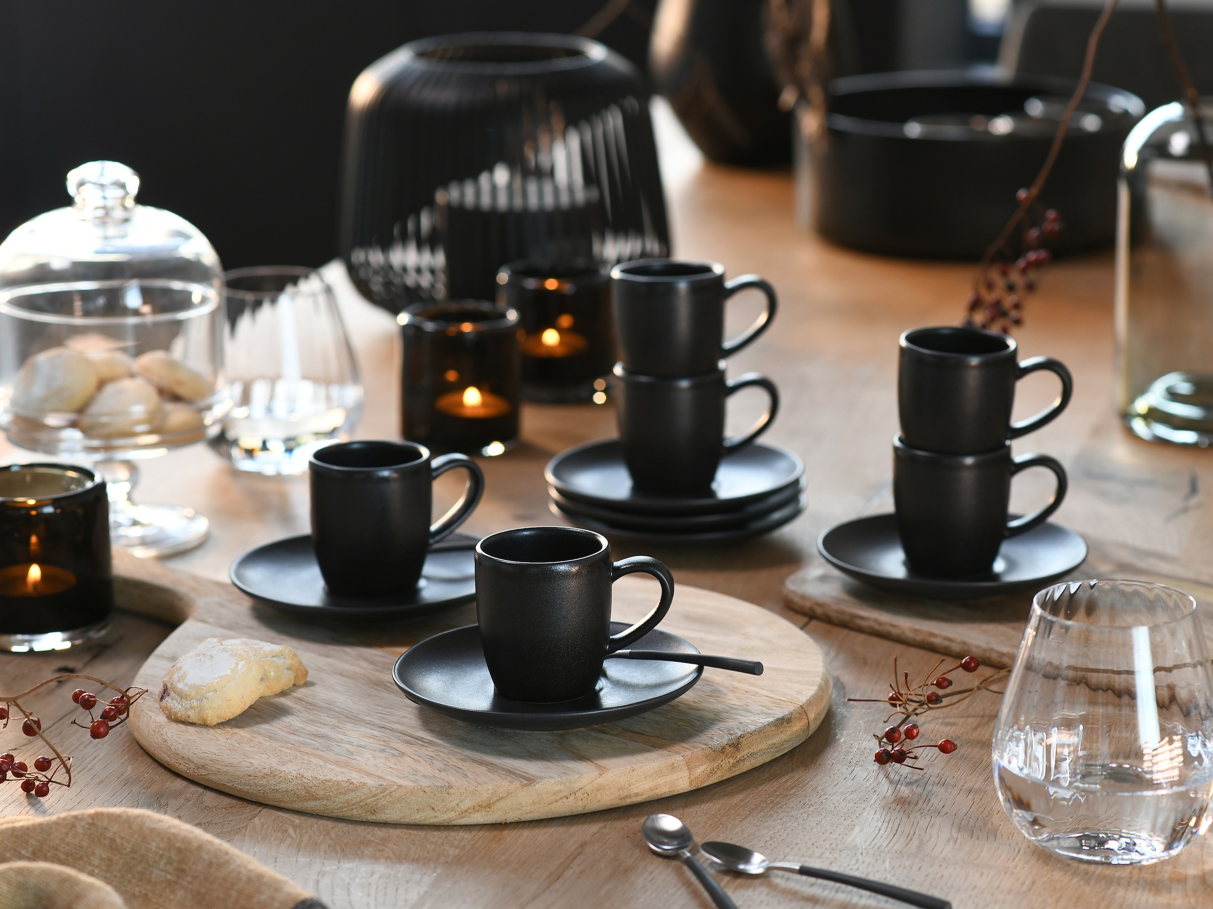 CreaTable Espressotasse »Soft Touch Black« 12-teilig, inkl. Untertasse