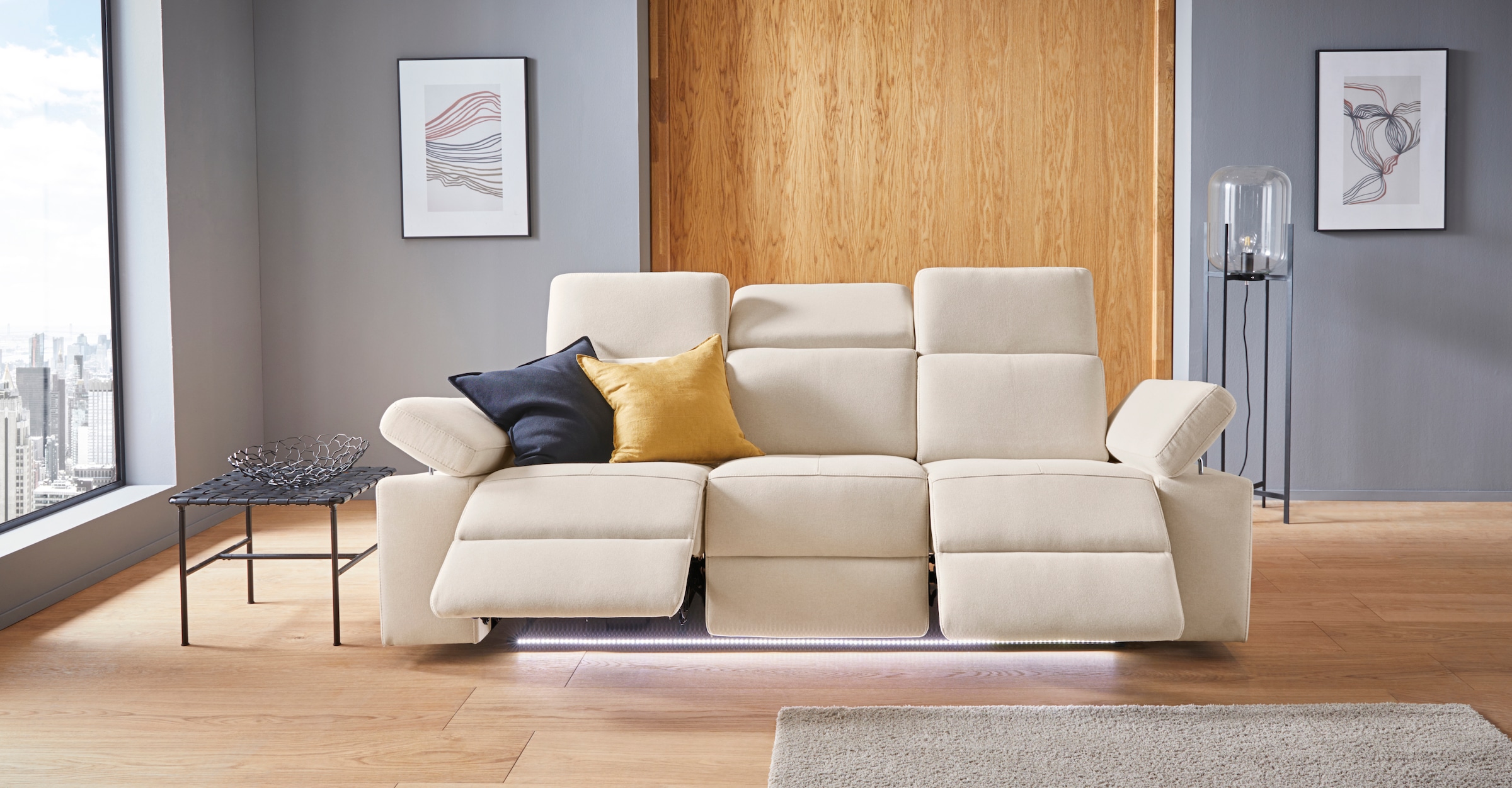 Places of Style 3-Sitzer "Kilado", mit 2x Relaxfunktion, verstellbarer Arml günstig online kaufen