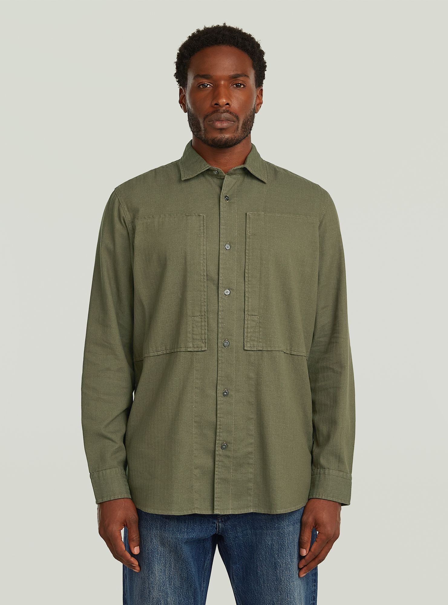 G-STAR Langarmshirt "Panelled Pocket Regular Shirt" günstig online kaufen