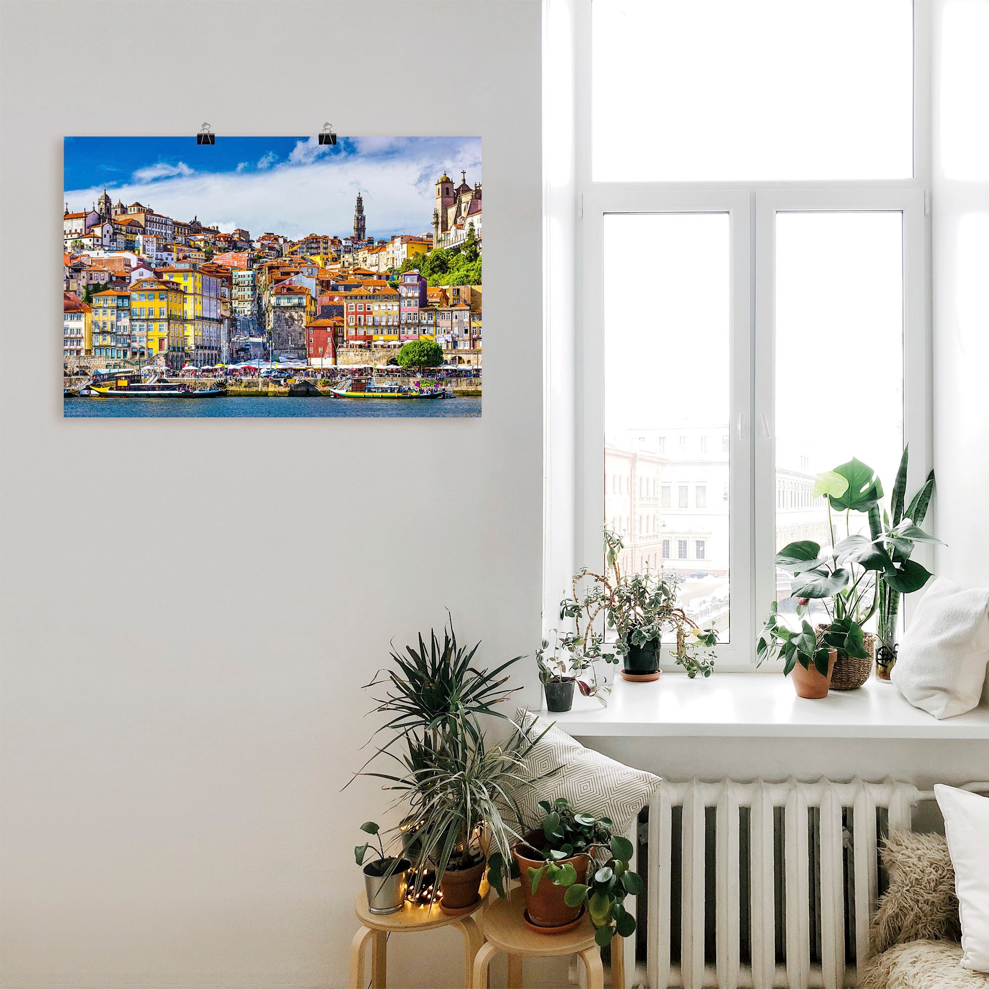 Artland Wandbild »Farbiges Panorama Porto«, Bilder von Europa, (1 St.), als  Alubild, Leinwandbild, Wandaufkleber oder Poster in versch. Größen  bestellen | BAUR