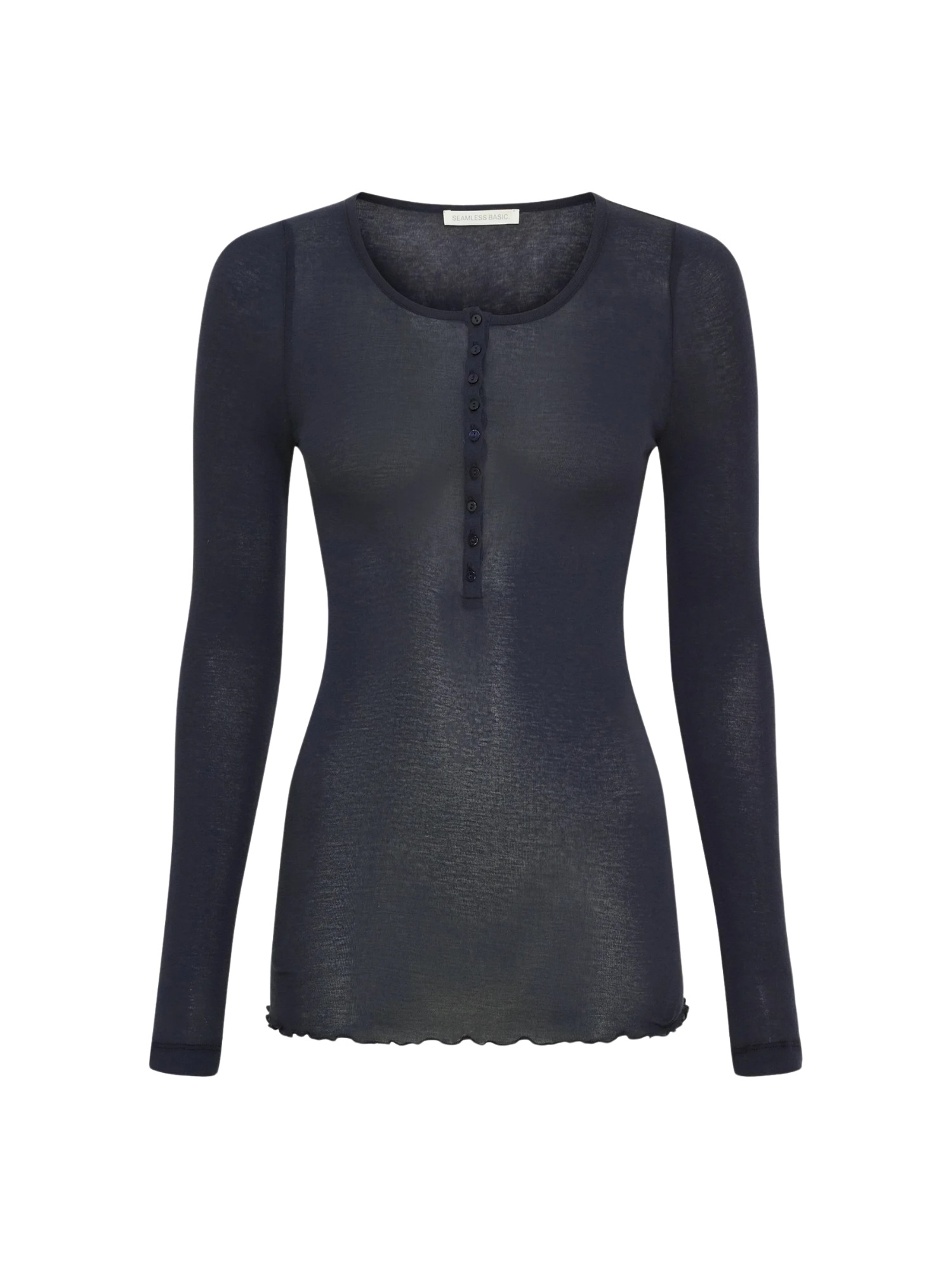 Seamless Basic Langarmhemd »Seamless Basic Shirt Cotton Granddad«