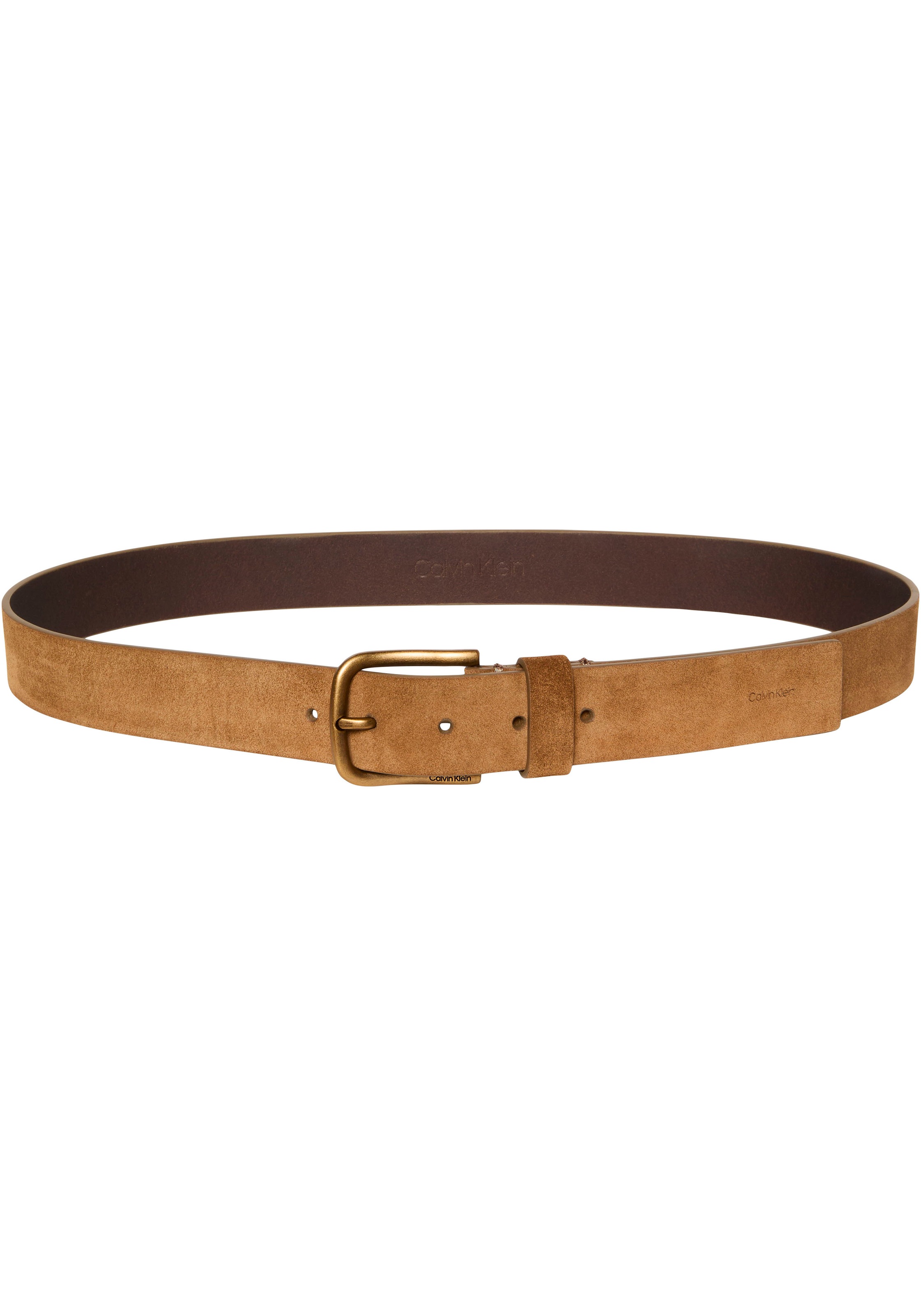 Calvin Klein Ledergürtel "ROUND BUCKLE SUEDE 35MM FIXED" Größenverstellbar günstig online kaufen