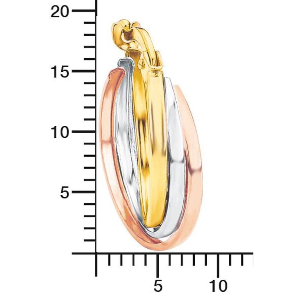 Amor Paar Ohrstecker »3-fach verschlungen, tricolor, 2014178«