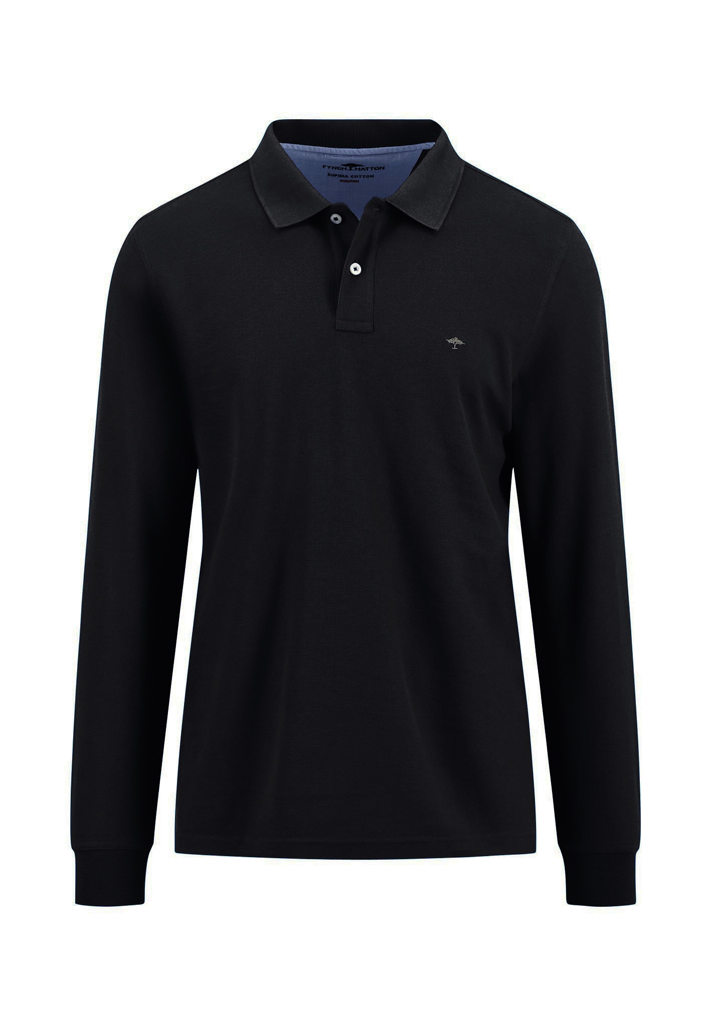 FYNCH-HATTON Langarmshirt mit Logo-Stickerei und Polokragen
