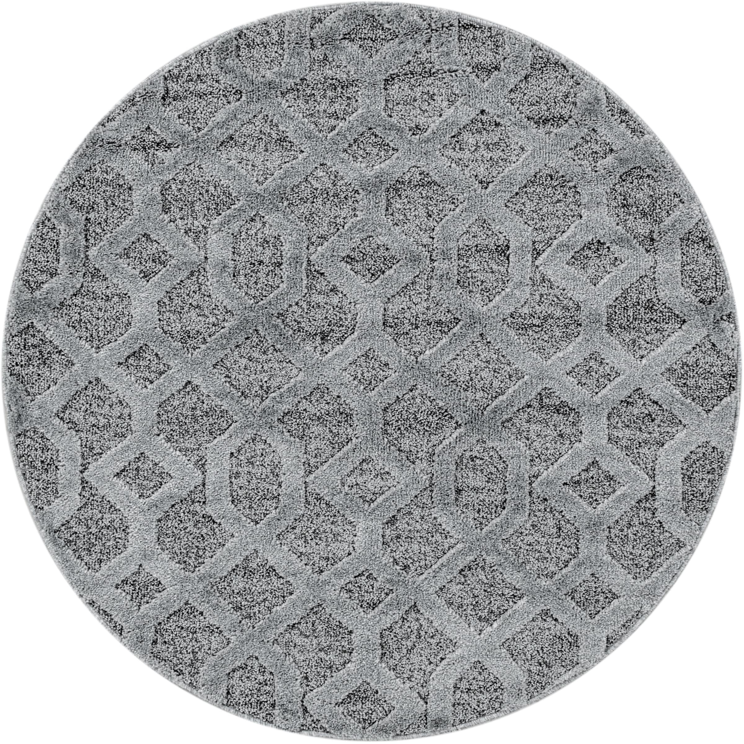 Teppich AYYILDIZ TEPPICHE "PISA 4702", grau, H:20mm Ø:160cm, Polypropylen (PP), Teppiche, Teppich, auch in rechteckig, Hoch Tief Struktur, Wohnzimmer, Schlafzimmer