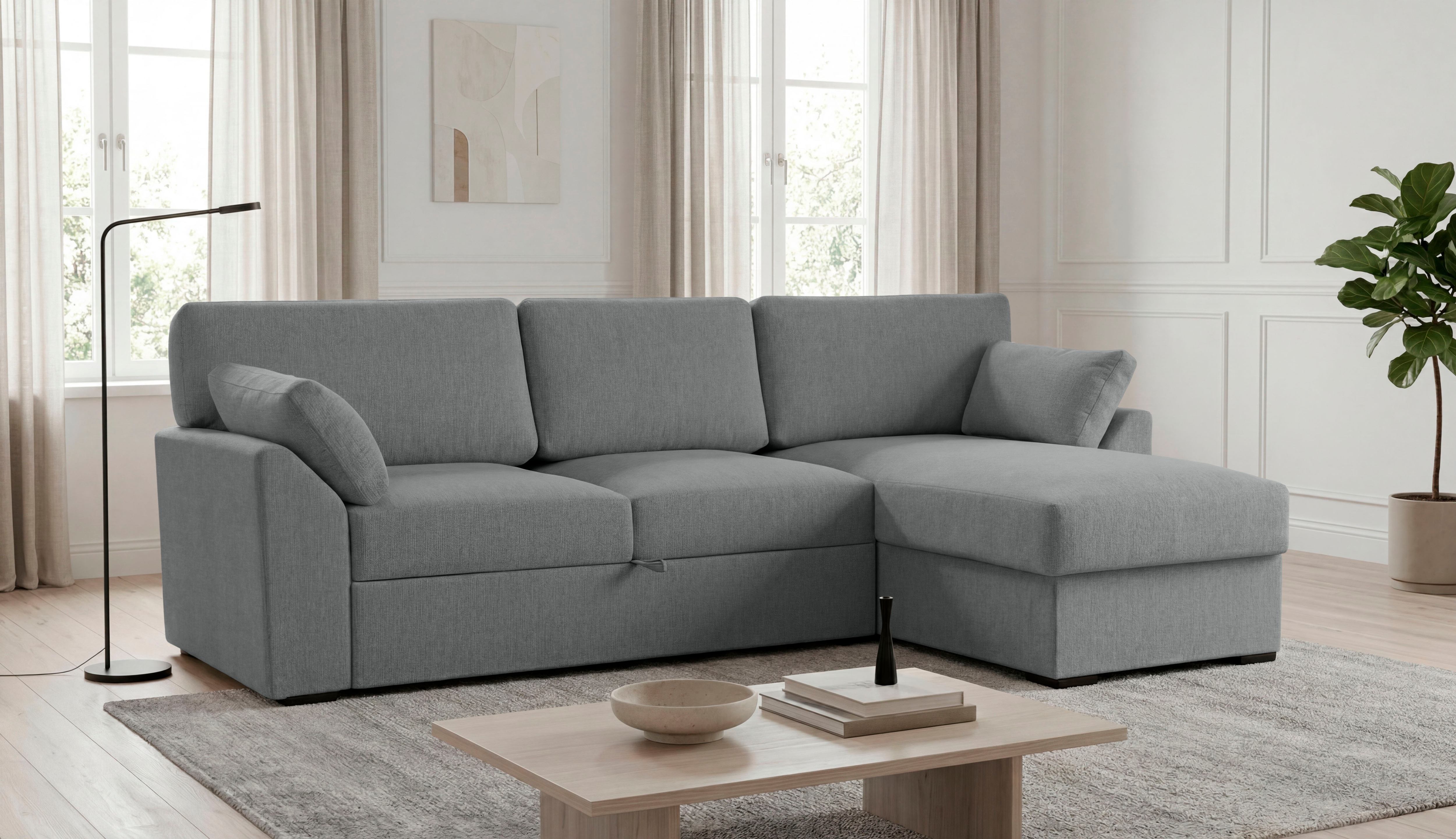 OTTO home Ecksofa "Citry" Breite 246 cm, Chenille, Bettfunktion, Bettkasten, L-Form
