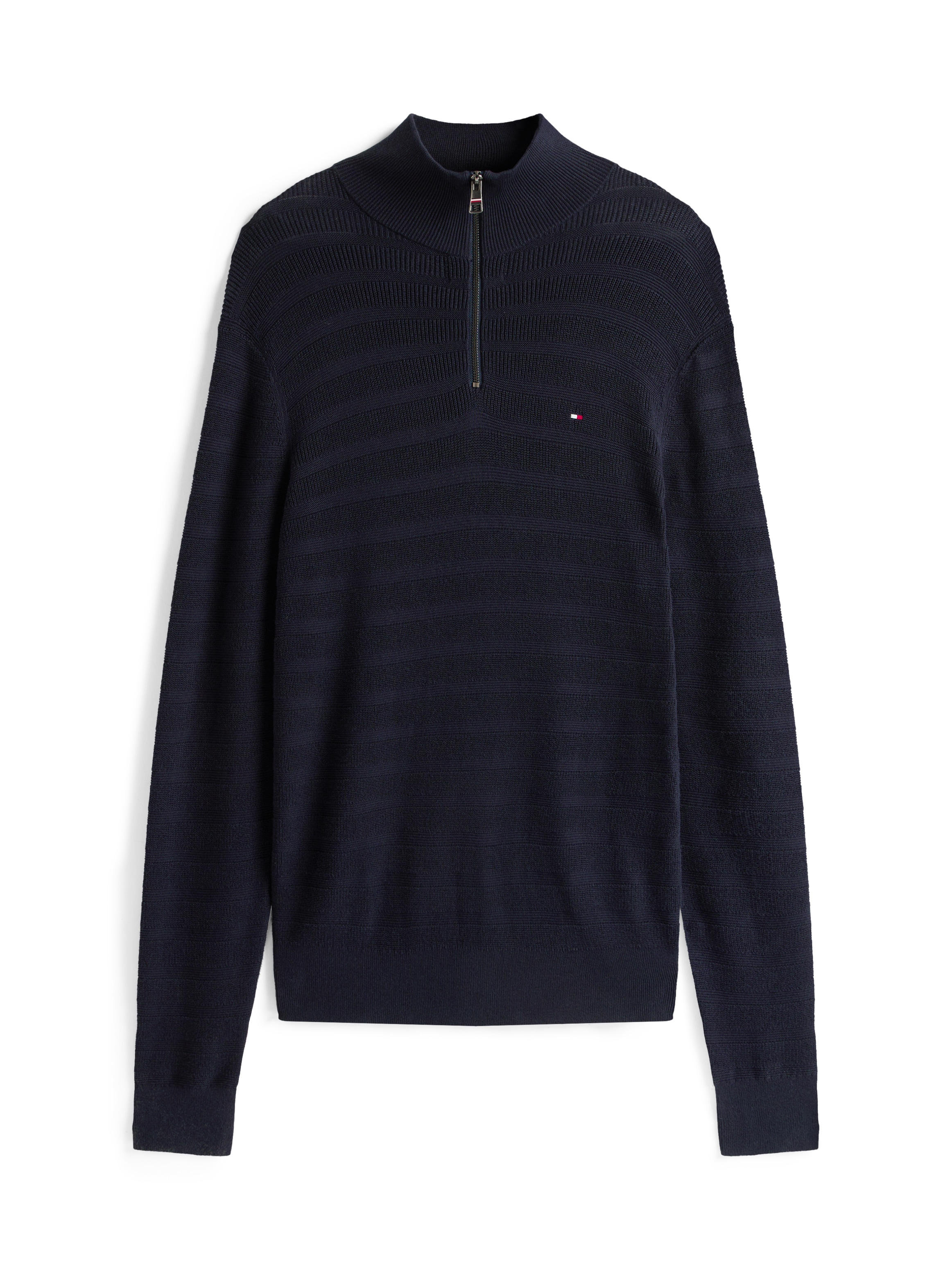 Tommy Hilfiger Troyer »STRIPE STRUCTURE ZIP MOCK«, mit modischer Struktur