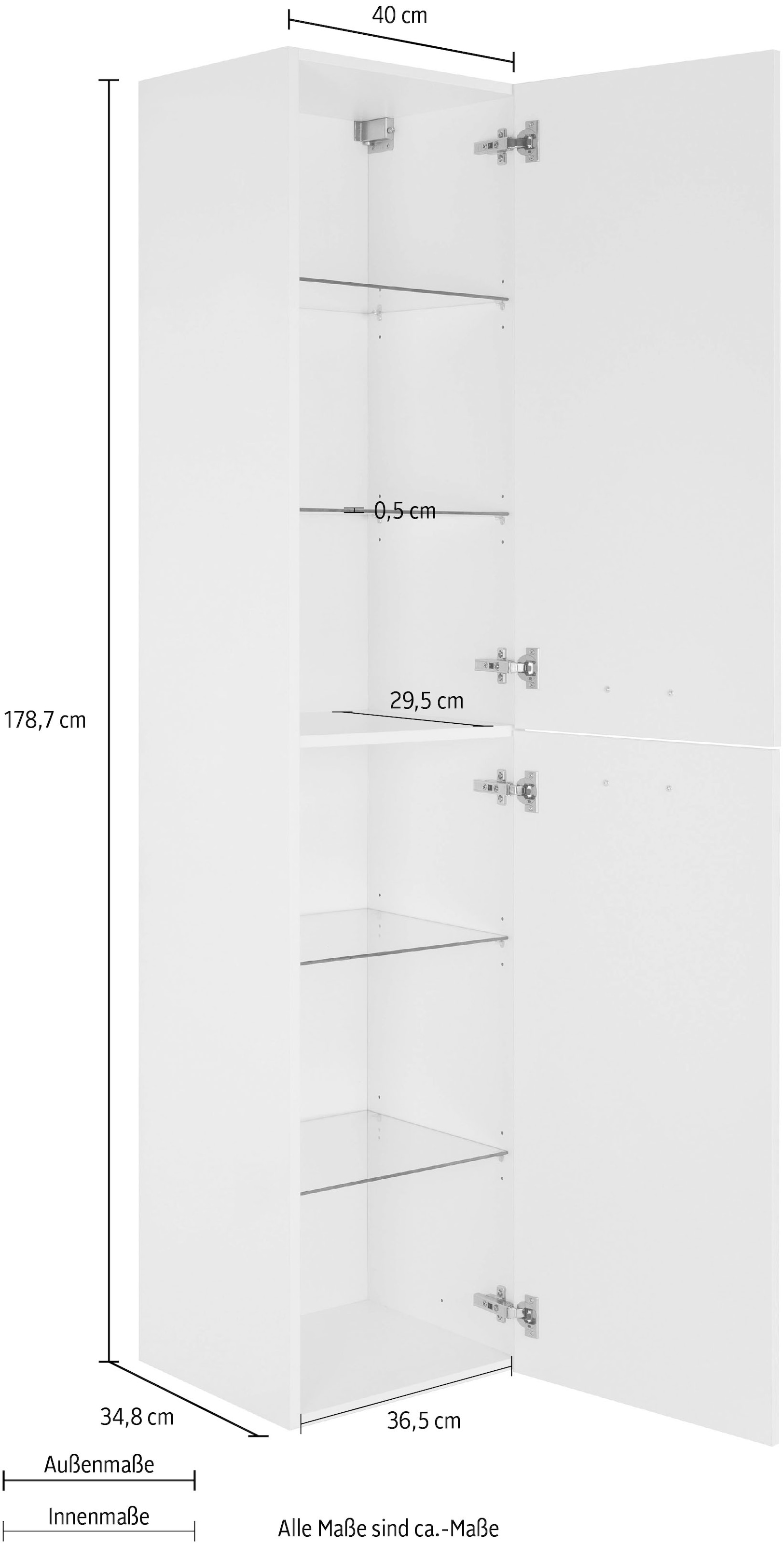 MARLIN Hochschrank »3040«, Breite 40 cm