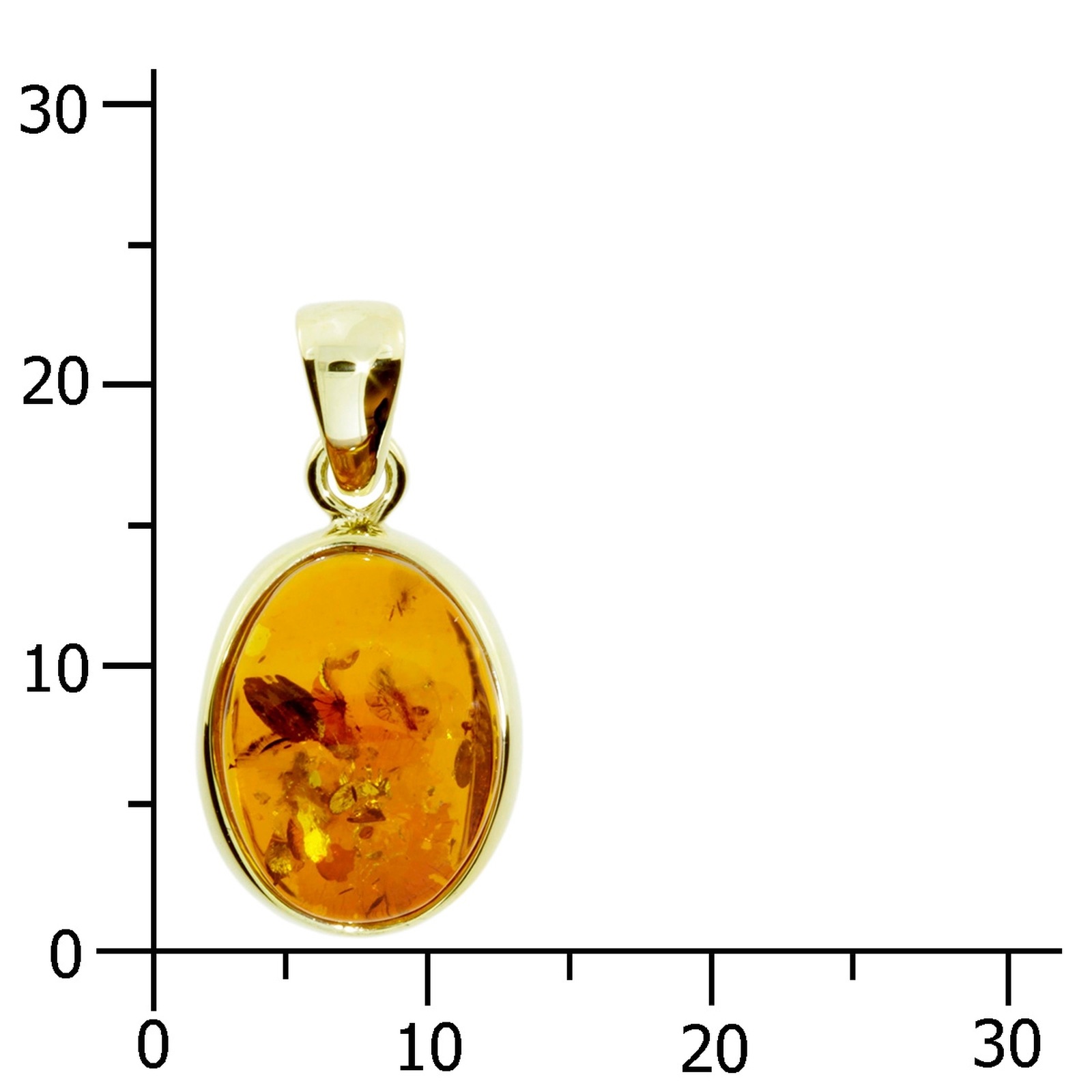 Ostsee-Schmuck Classic 13x10 mm Pendant Gold 333 Amber 4
