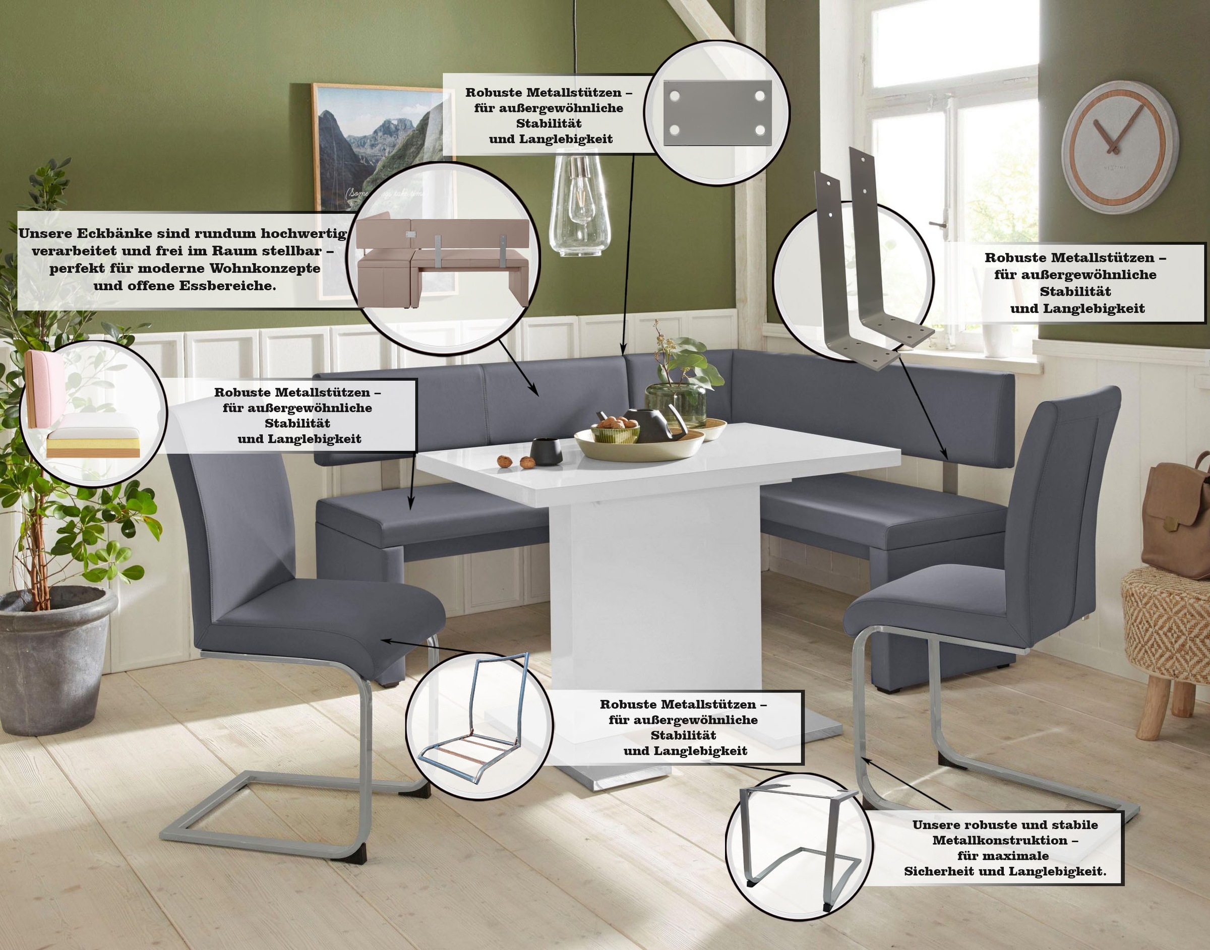 Thumbnail - OTTO home Eckbank "Charissa" in 3 Größen, verschiedene Qualitäten