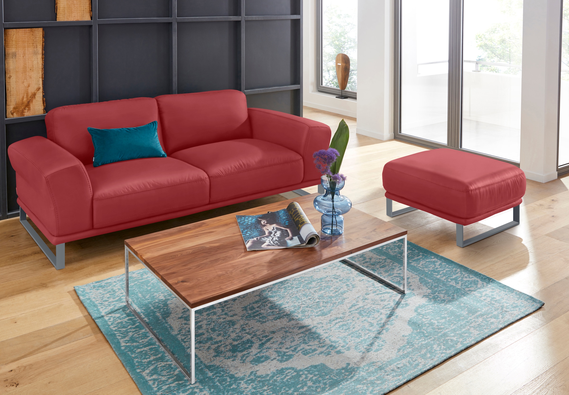W.SCHILLIG 2,5-Sitzer »montanaa«, mit Metallkufen in Silber matt, Breite 212 cm