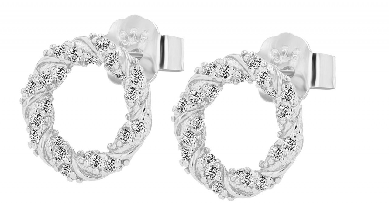 Paar Ohrhänger ADELIA´S "Damen Ohrstecker aus rhodiniertem 925 Sterling Silber Ø 6 mm", silber, Ohrringe, Damen, Damen, Silber 925 (Sterlingsilber) 2