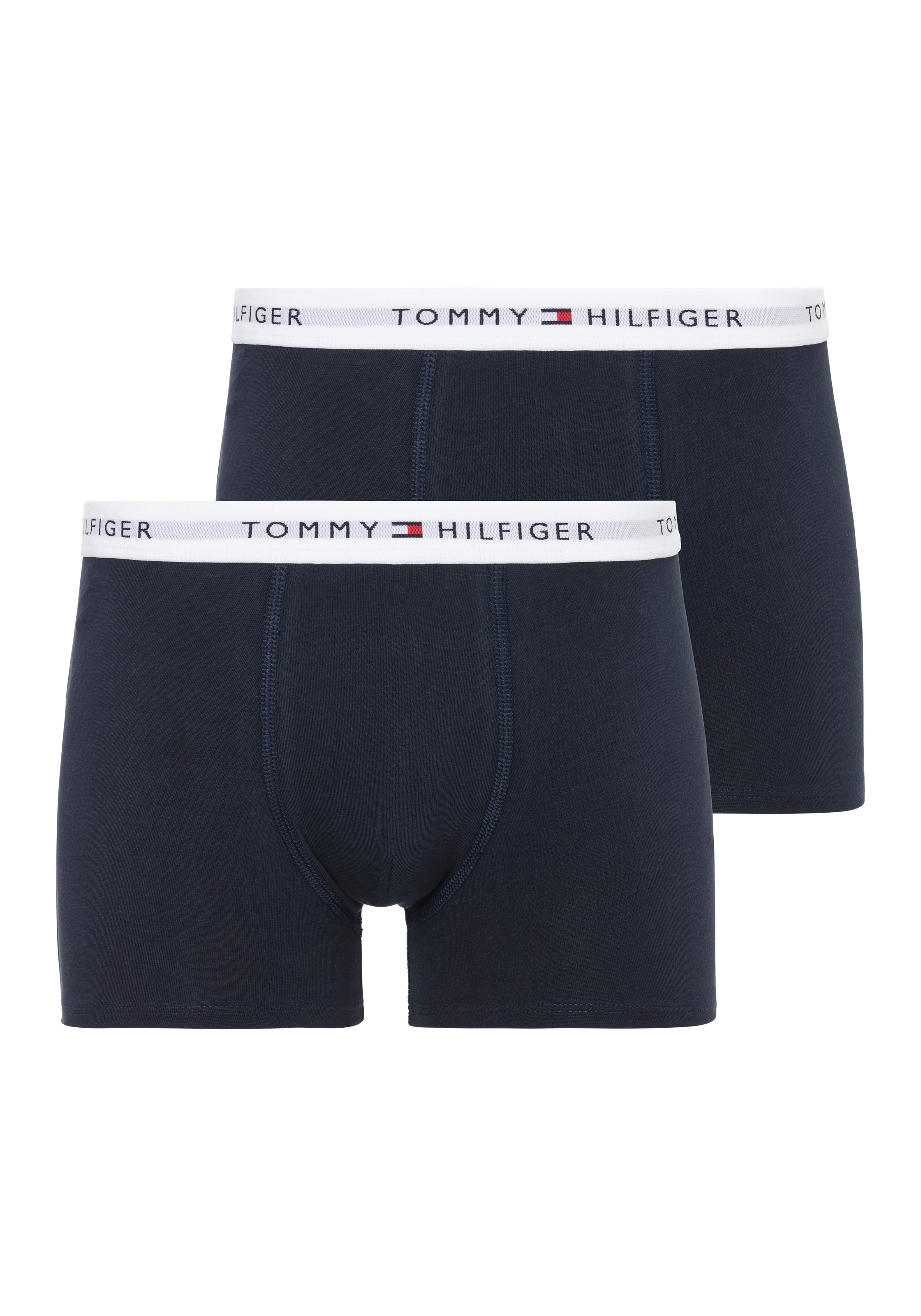 Jungen Trunk "2PK TRUNK", TOMMY HILFIGER UNDERWEAR, Gr. 128, schwarz, Jersey, Obermaterial: 95% Baumwolle, 5% Elasthan, unifarben, Unterhosen, mit